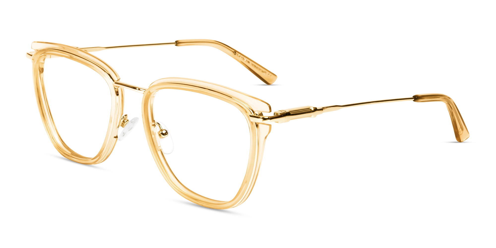 Water Beige Keyhole Bridge Cateye Glasses-2