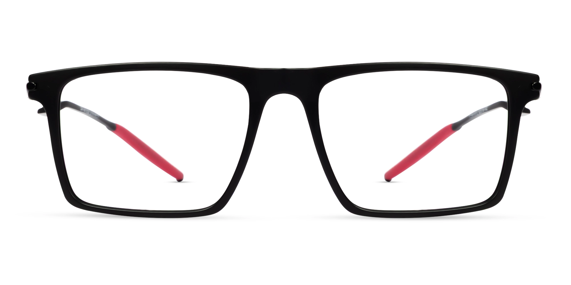 Matte Black Sports Rectangular Flattop Glasses-1