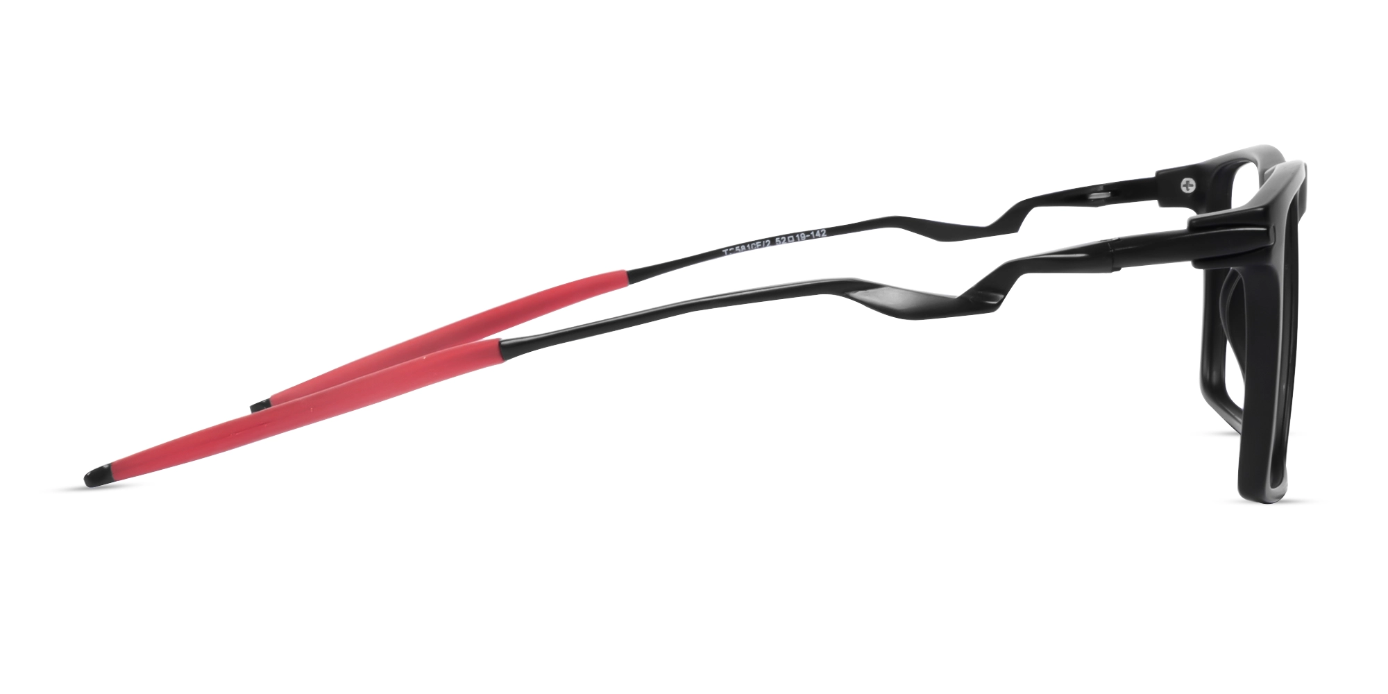 Matte Black Sports Rectangular Flattop Glasses-4