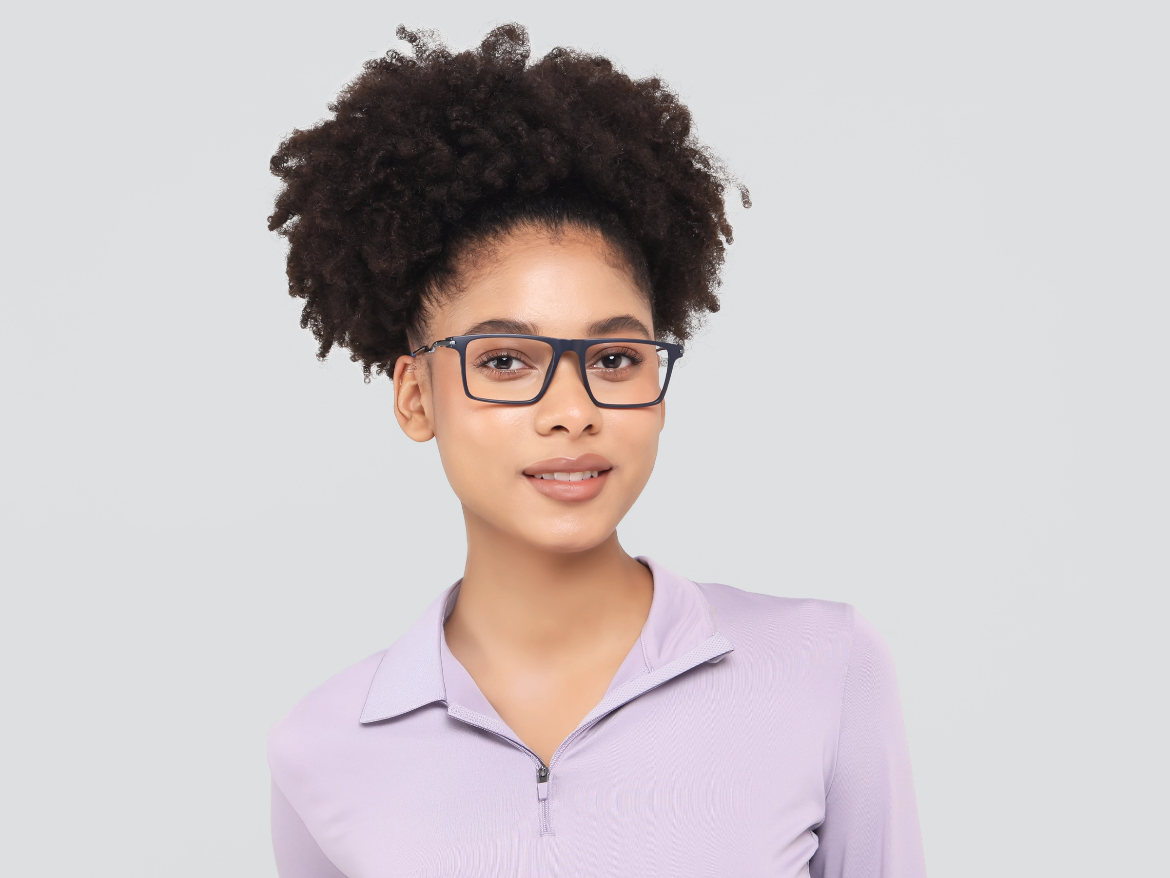 Matte Blue Rectangular Flattop Glasses-11