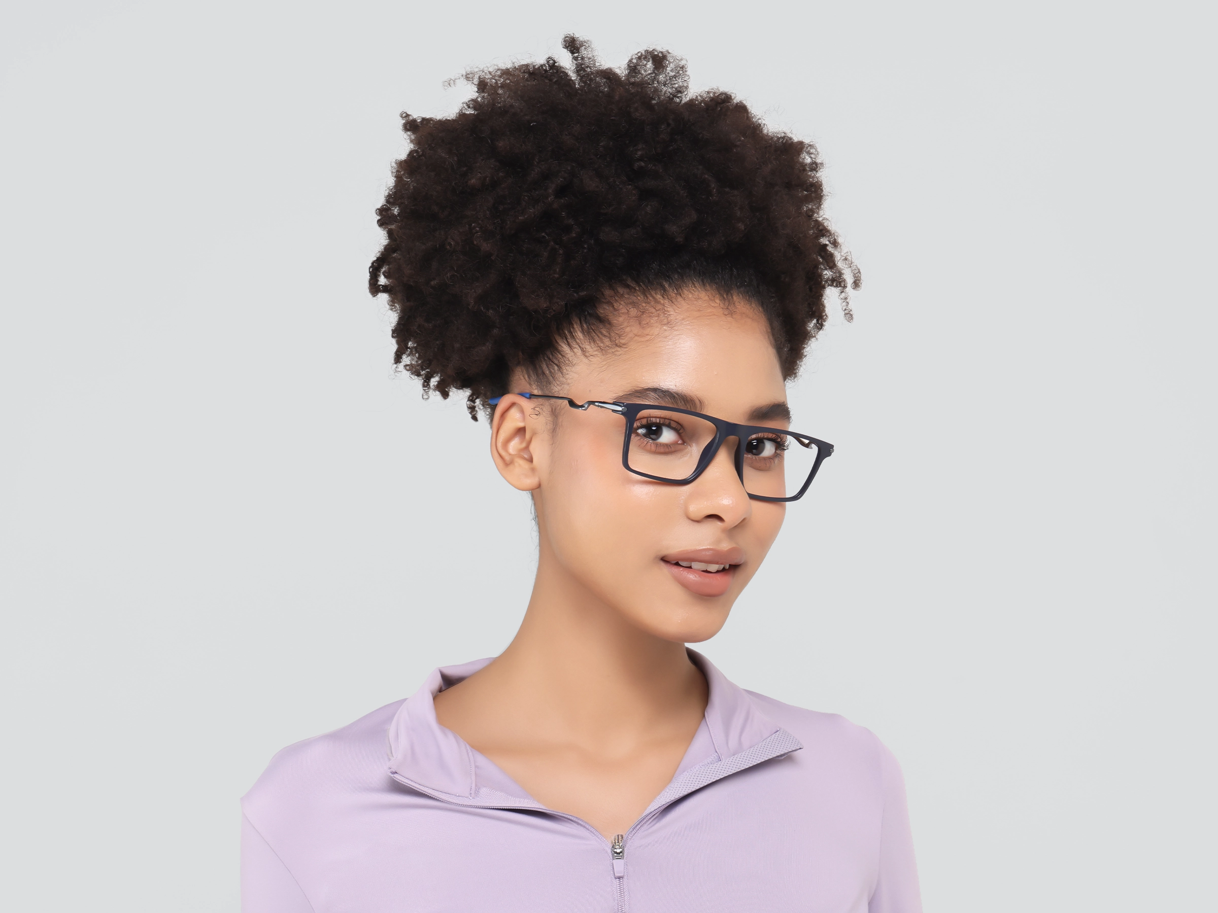 Matte Blue Rectangular Flattop Glasses-12
