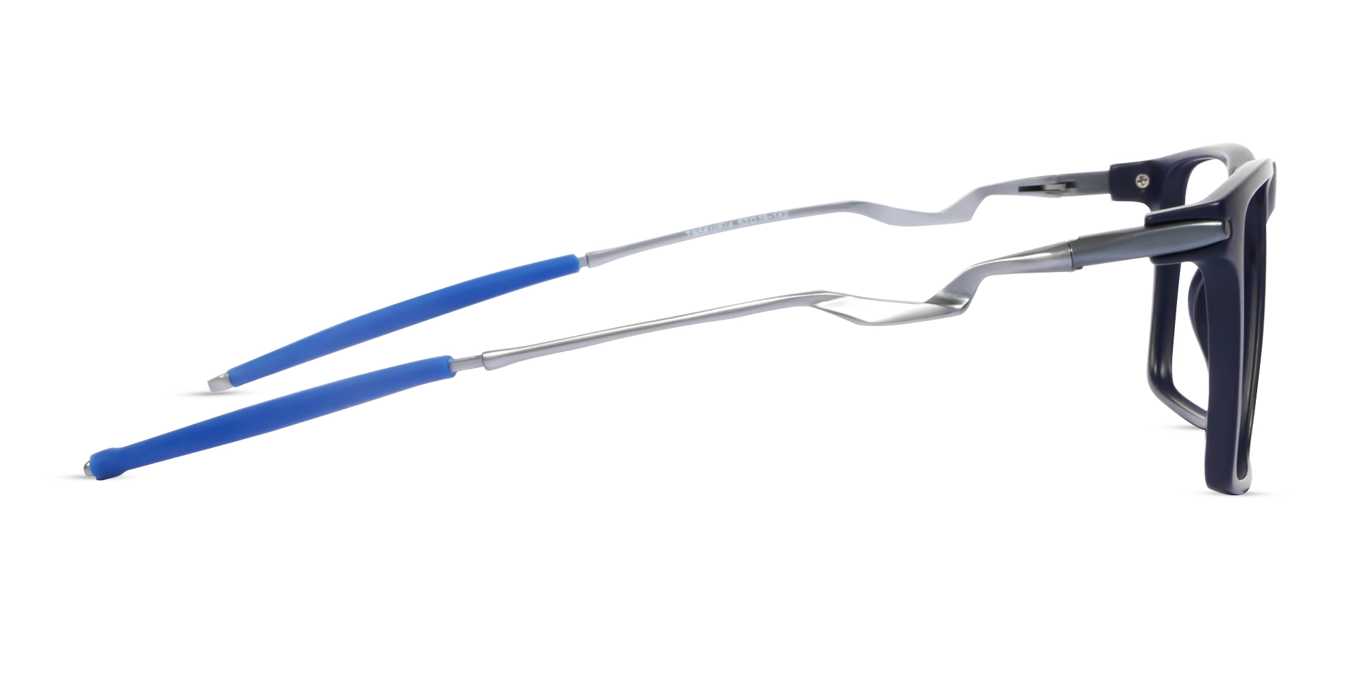 Matte Blue Rectangular Flattop Glasses-4