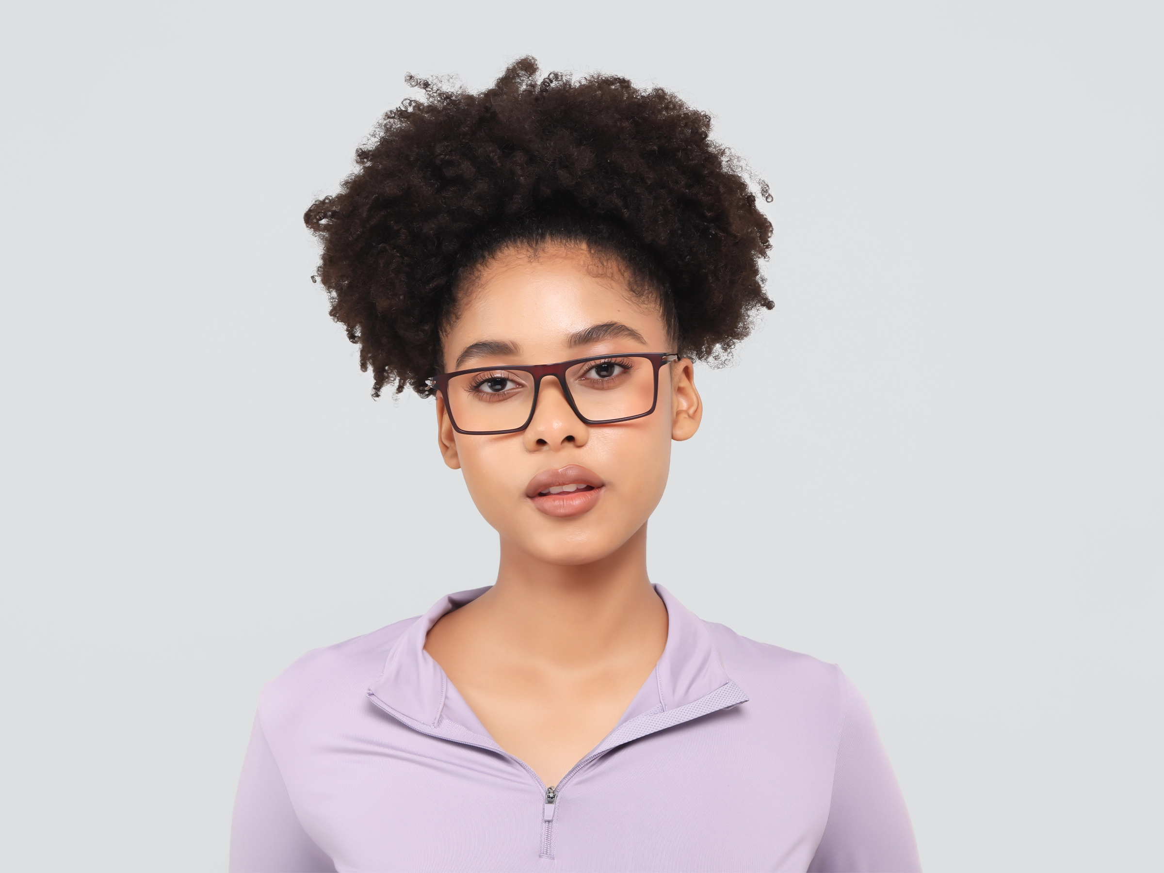 Translucent Brown Rectangular Flattop Glasses-11