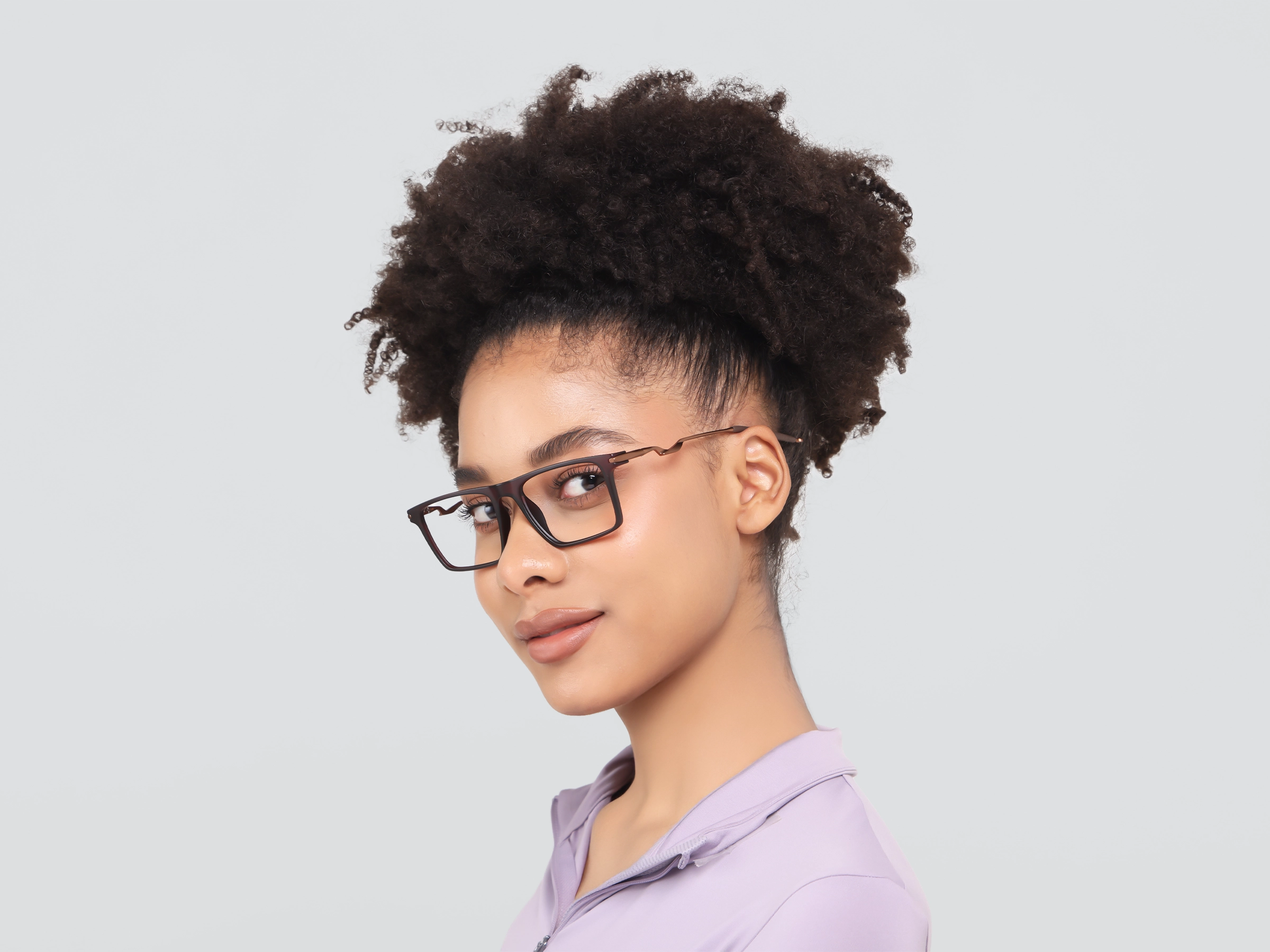 Translucent Brown Rectangular Flattop Glasses-13