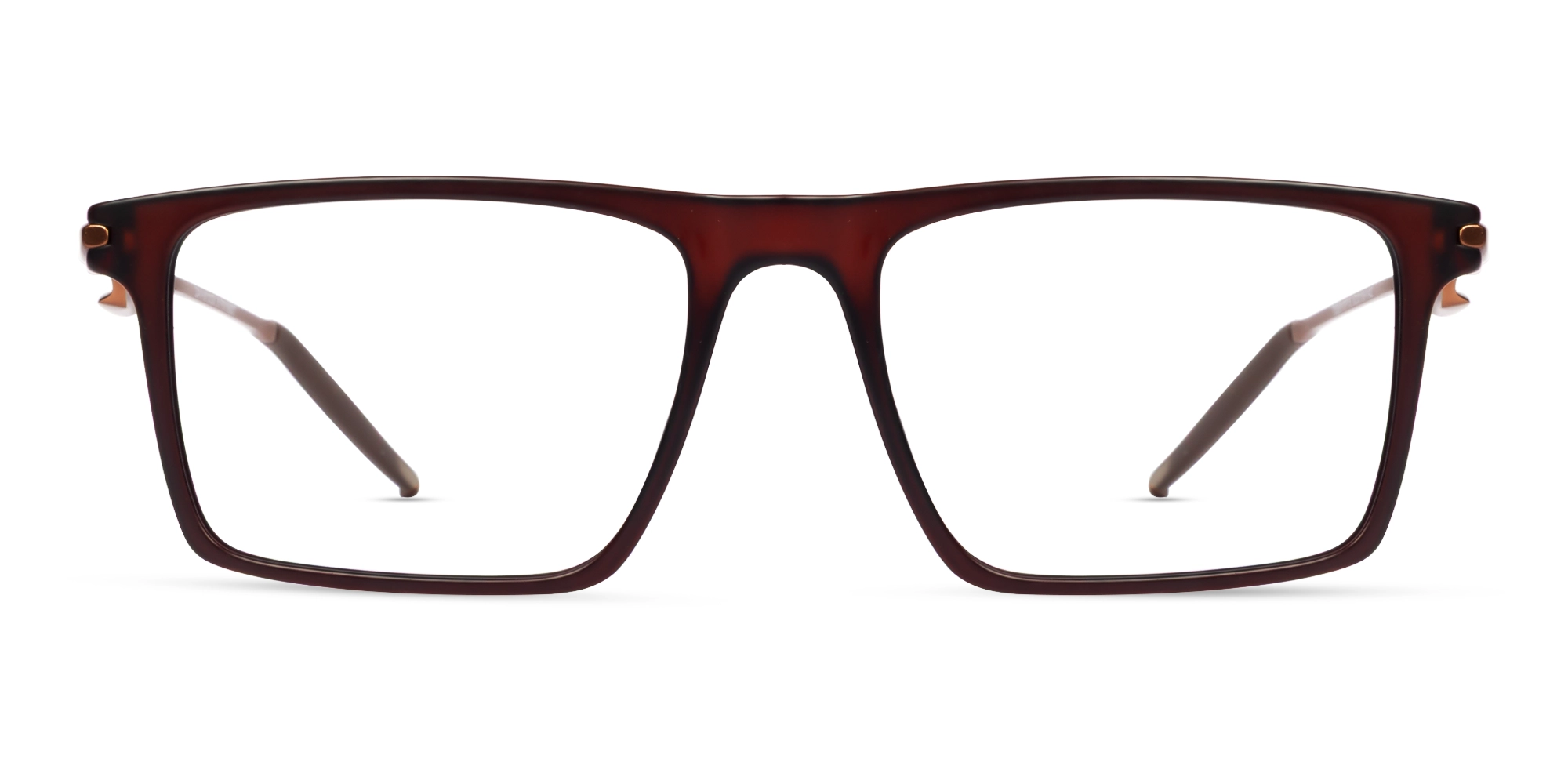 Translucent Brown Rectangular Flattop Glasses-1