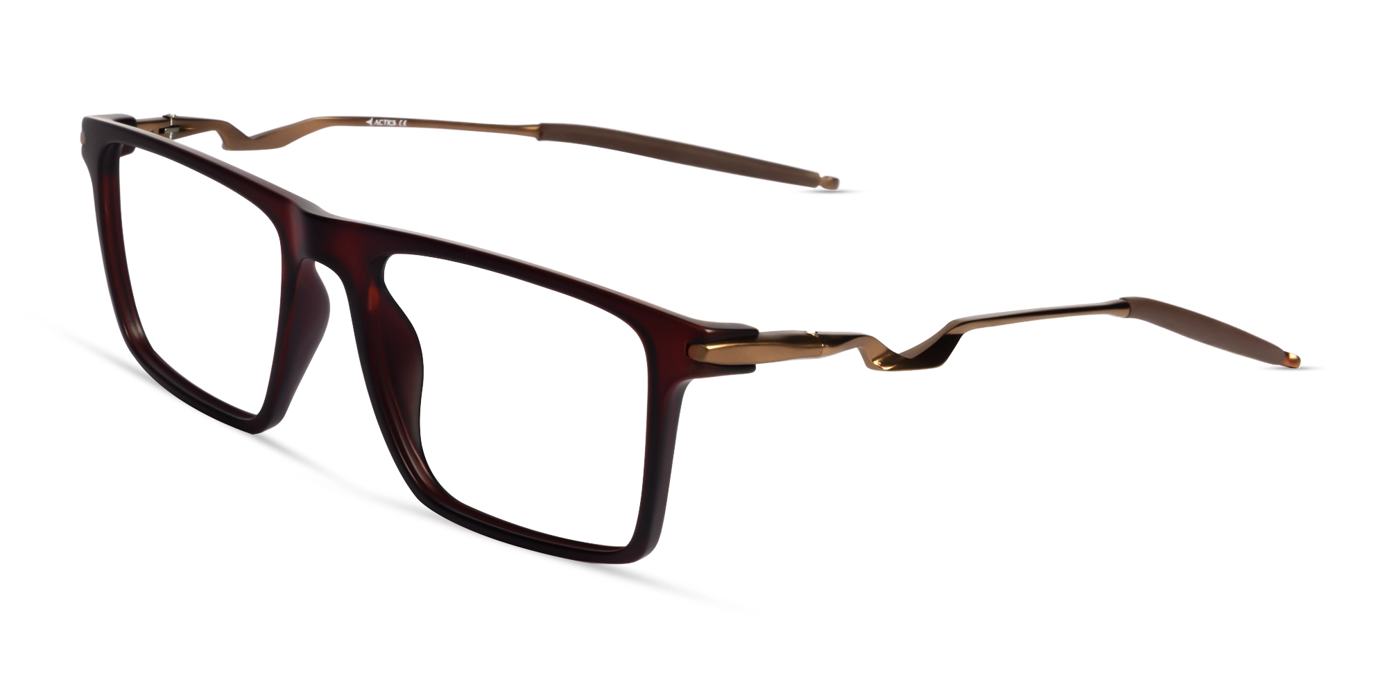 Translucent Brown Rectangular Flattop Glasses-3