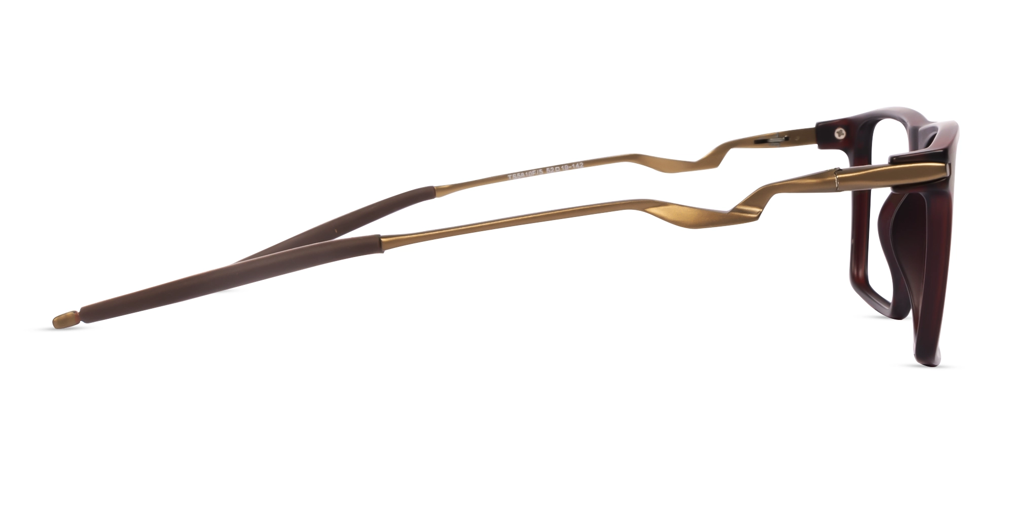 Translucent Brown Rectangular Flattop Glasses-4