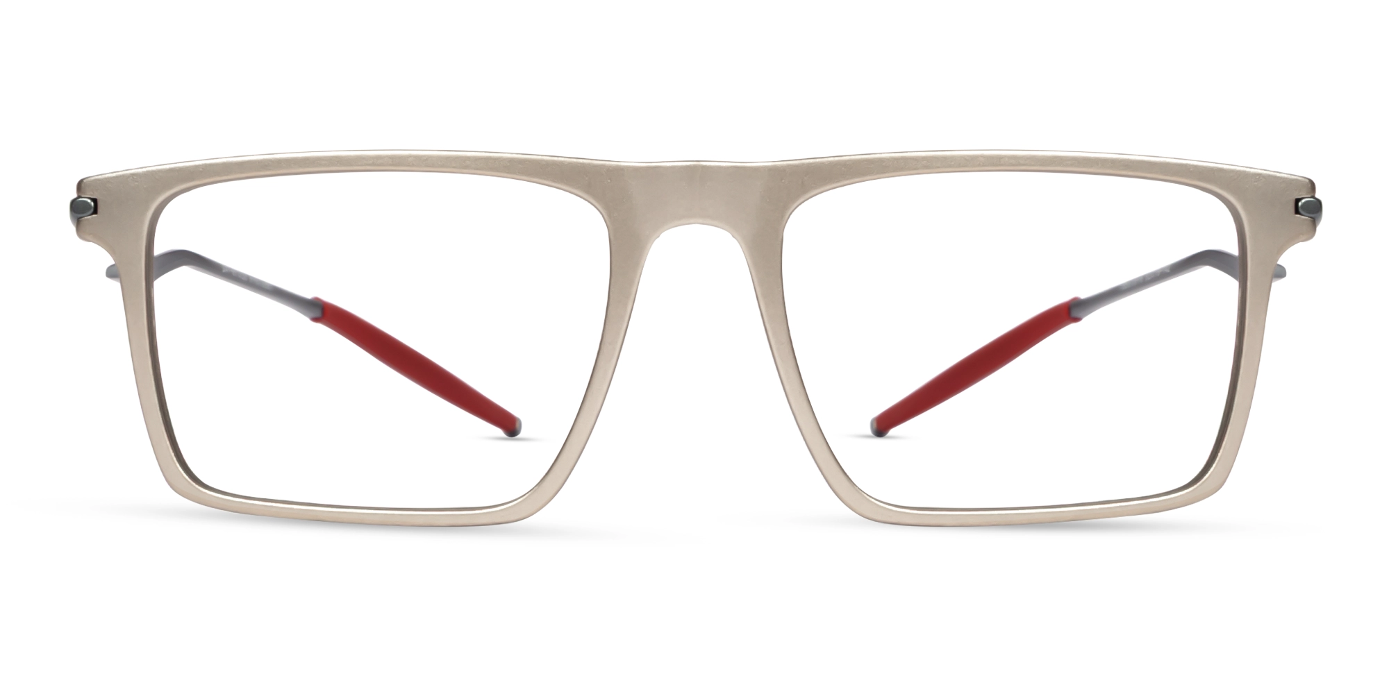 Pale Silver Flattop Rectangular Glasses-1