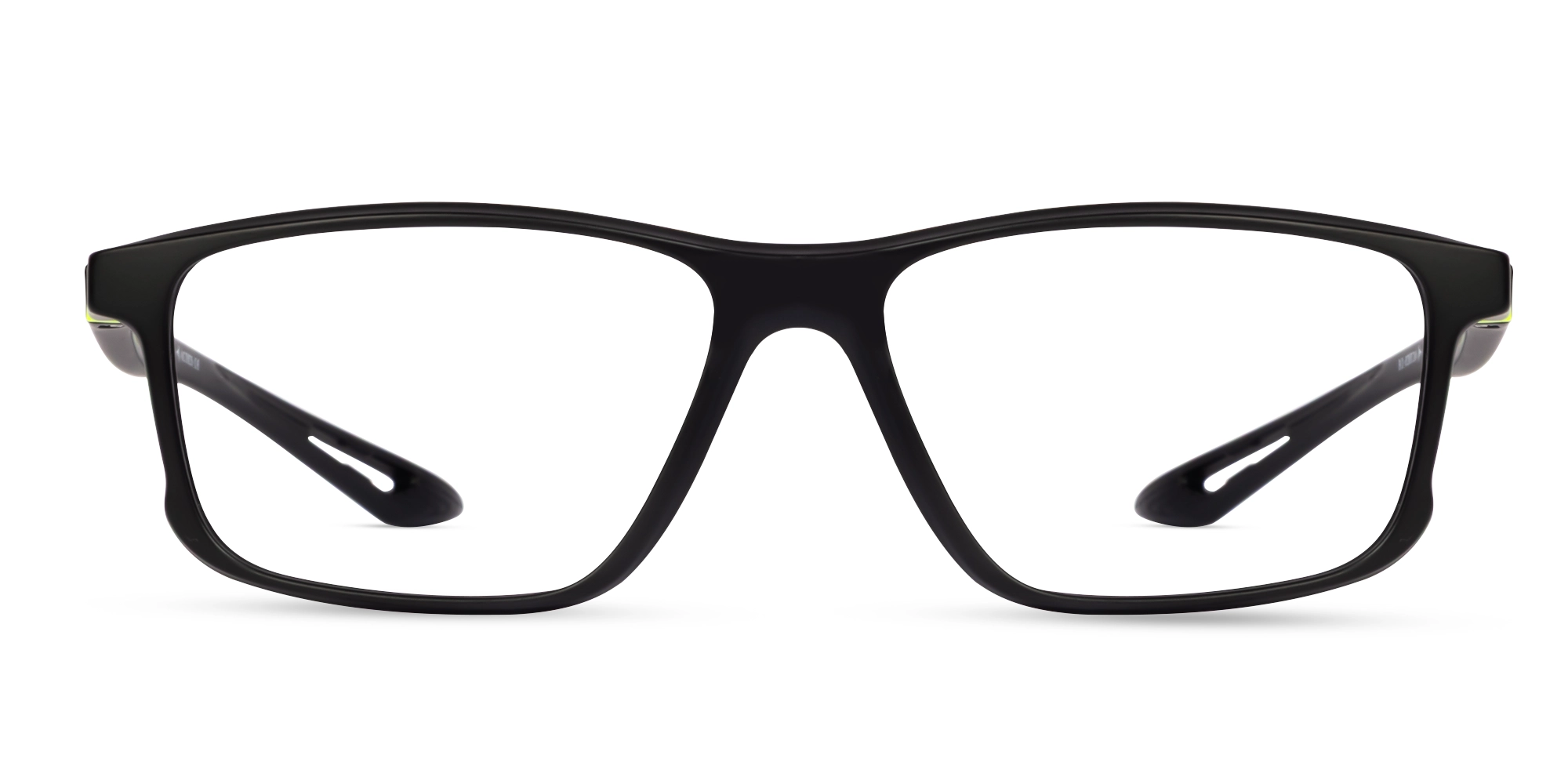 Sports Black & Neon Rectangular Glasses-1
