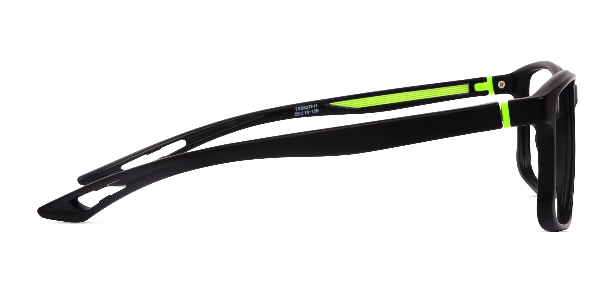 Sports Black & Neon Rectangular Glasses-3