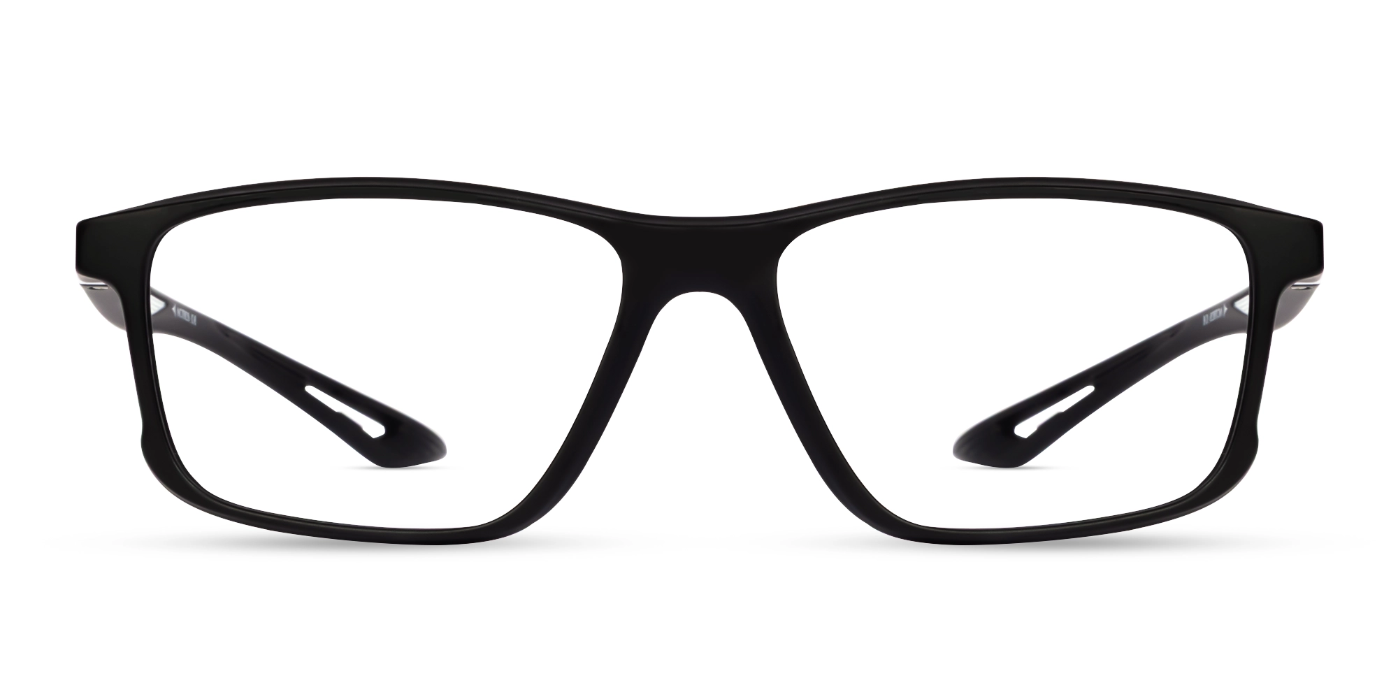 Black & Silver Sports Rectangular Glasses-1