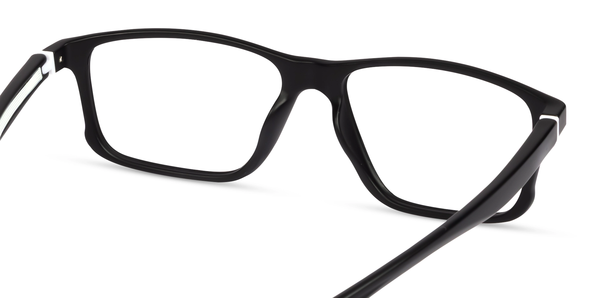 Black & Silver Sports Rectangular Glasses-4