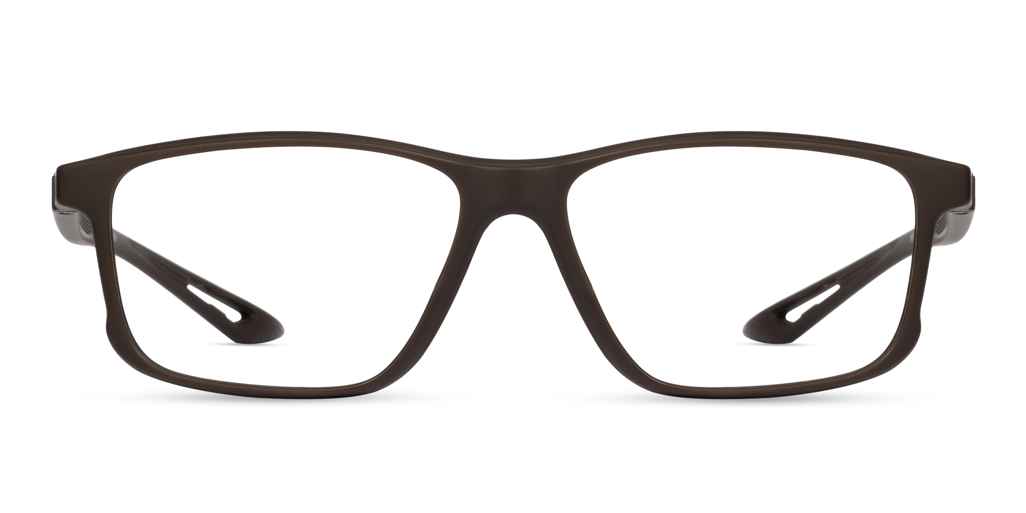 Dark Brown TR90 Rectangular Glasses-1