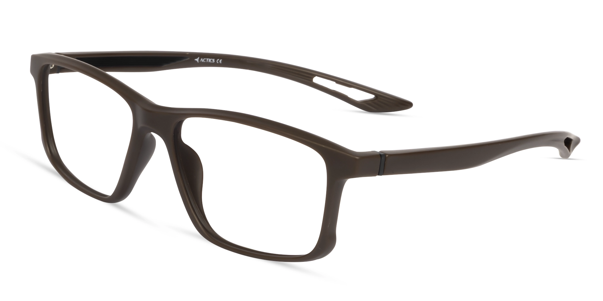 Dark Brown TR90 Rectangular Glasses-2