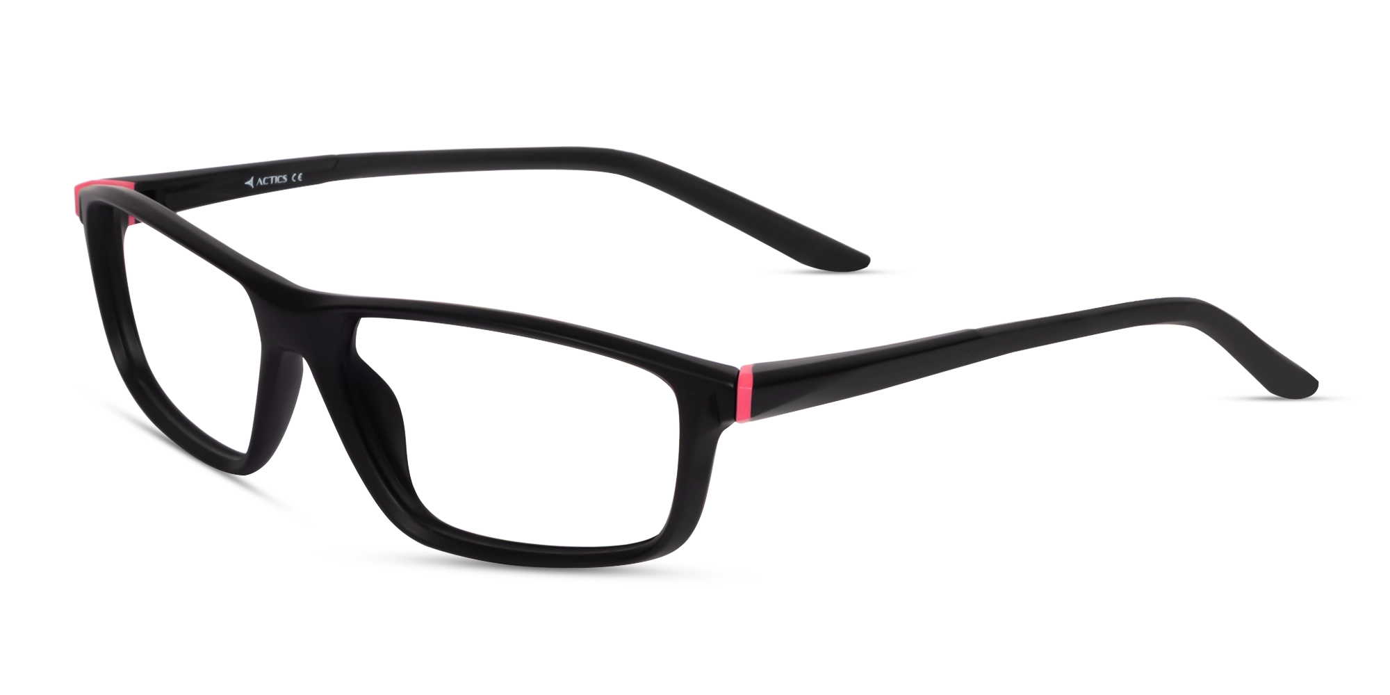 Black Rectangular Full-Rim TR90 Glasses-3