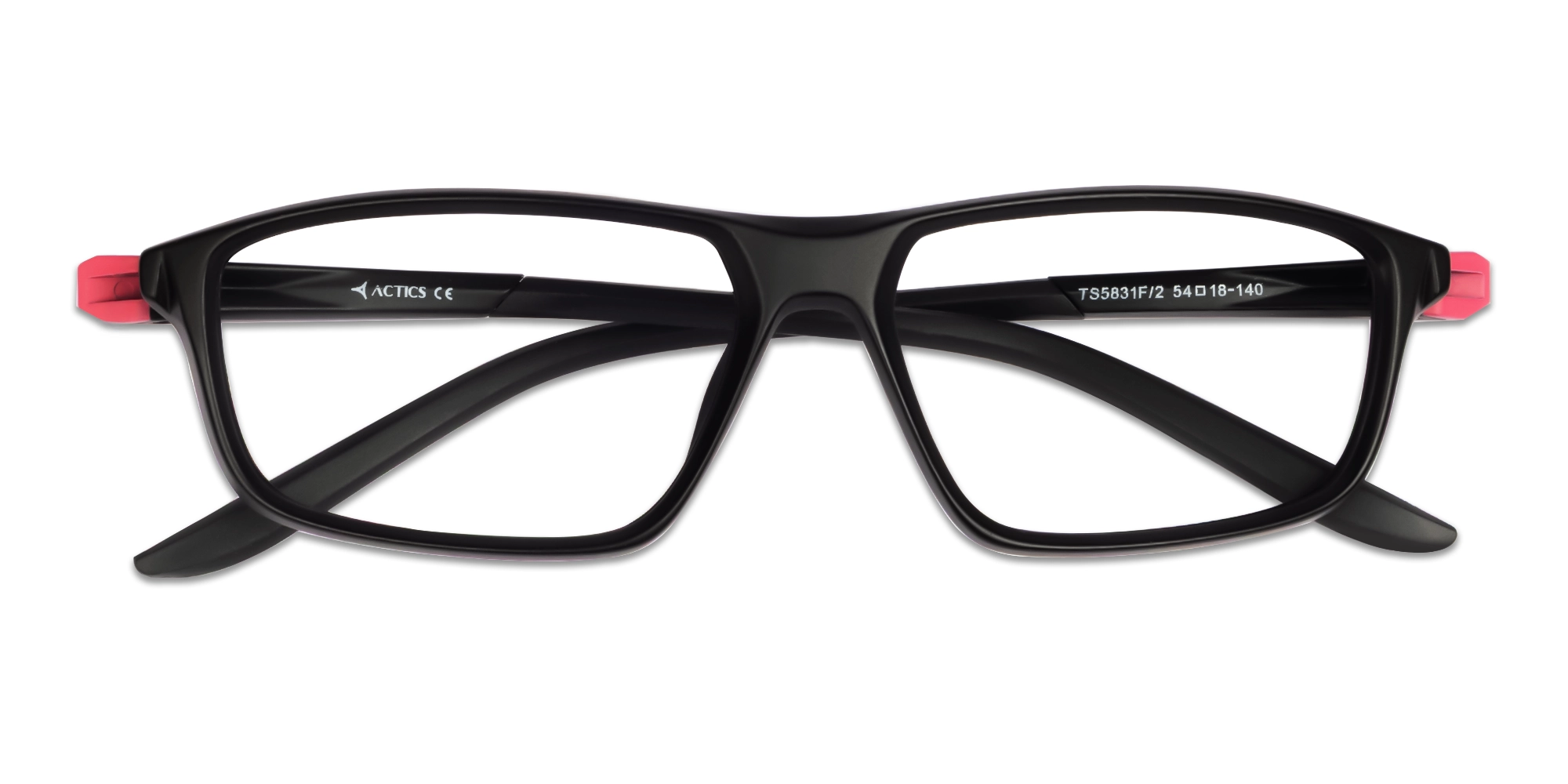 Black Rectangular Full-Rim TR90 Glasses-6