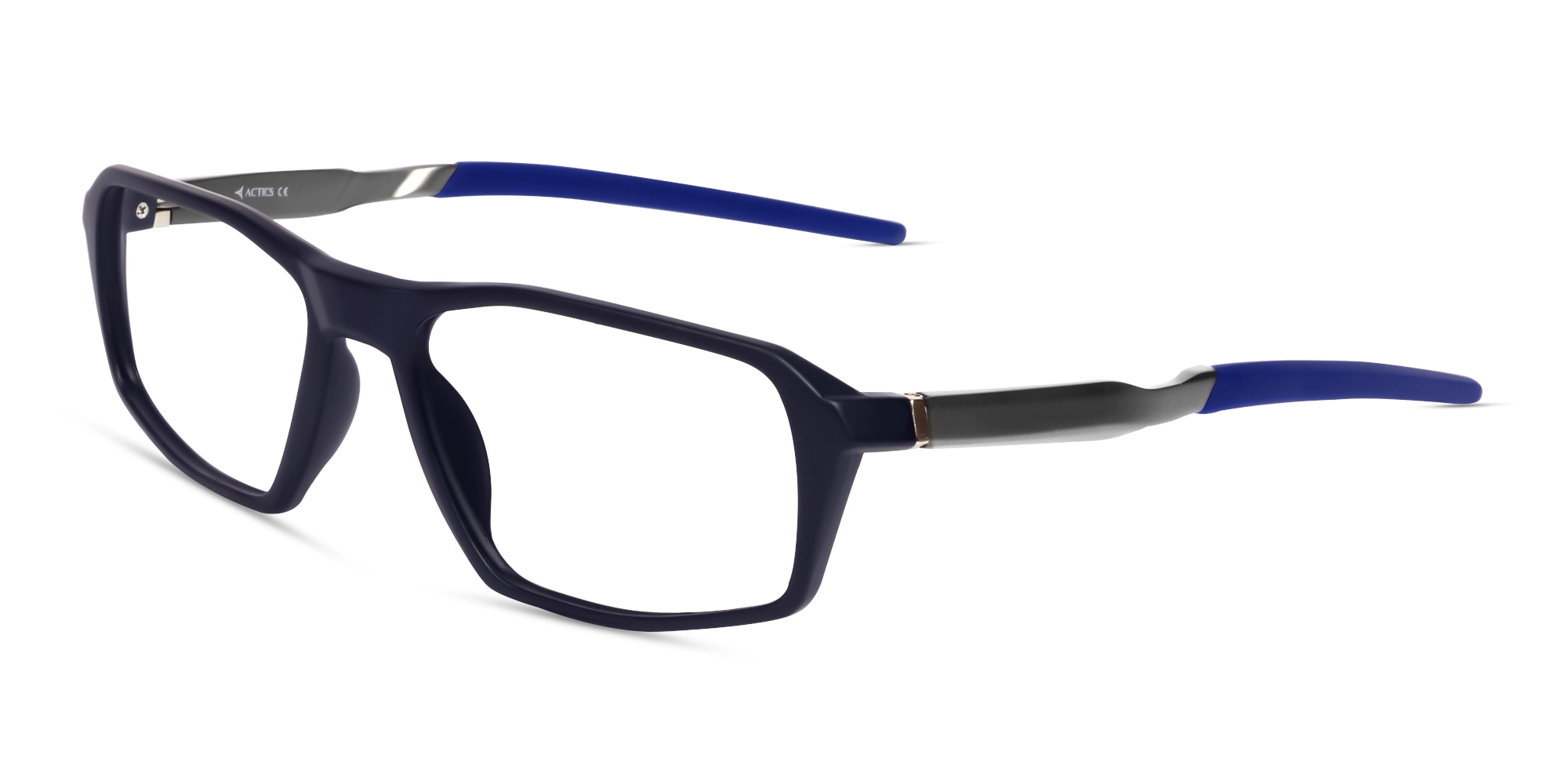 Navy Blue Rectangular Full-Rim Sports Glasses-3