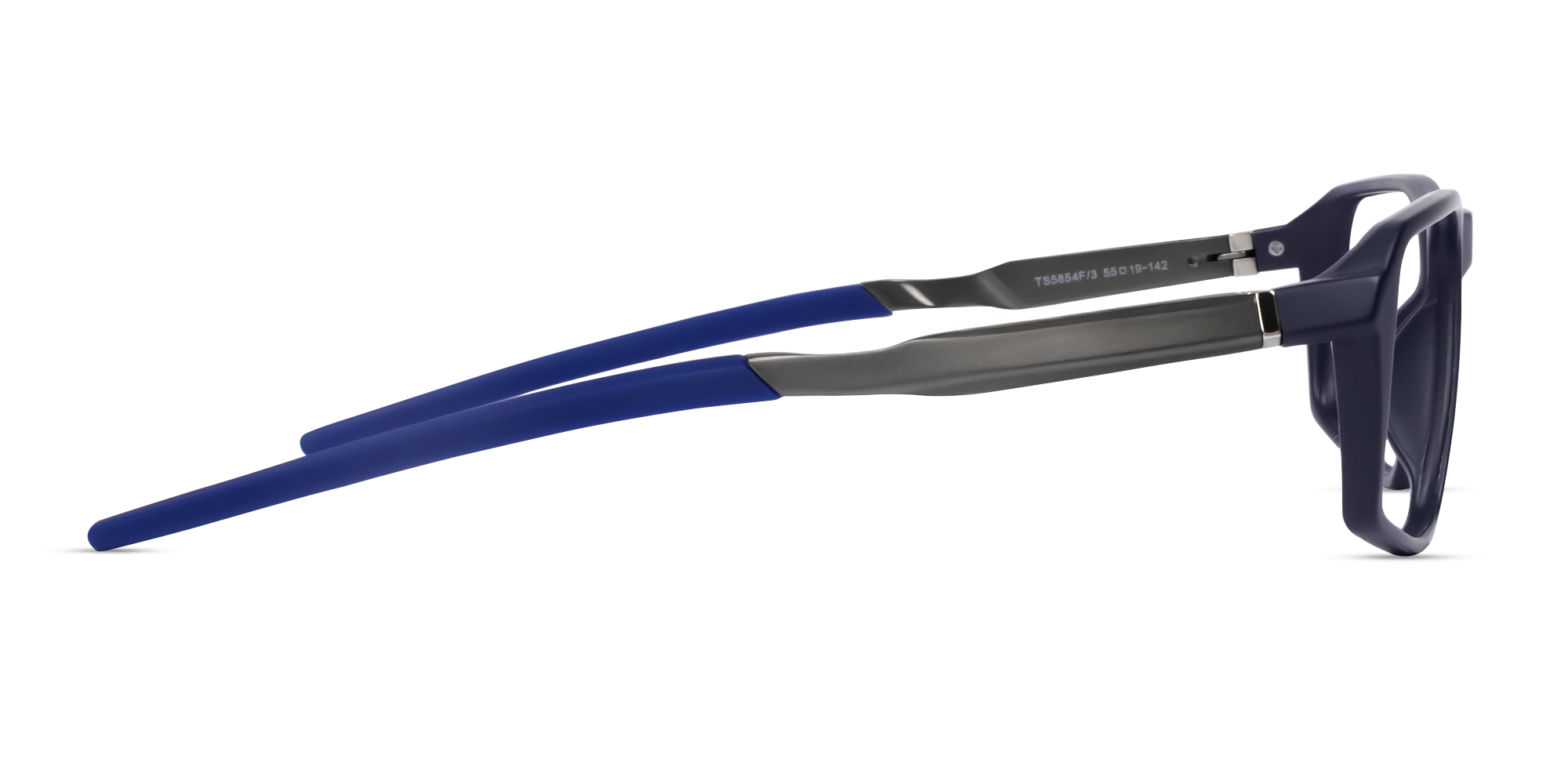 Navy Blue Rectangular Full-Rim Sports Glasses-4