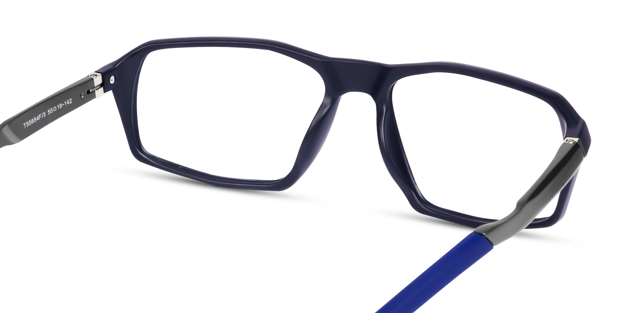 Navy Blue Rectangular Full-Rim Sports Glasses-5