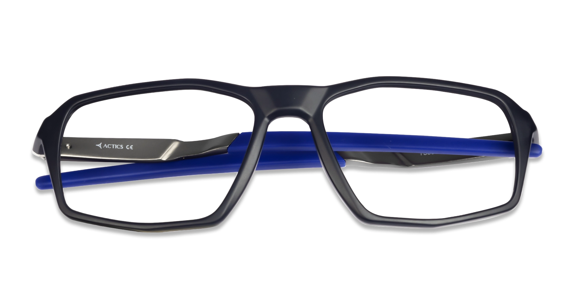 Navy Blue Rectangular Full-Rim Sports Glasses-6