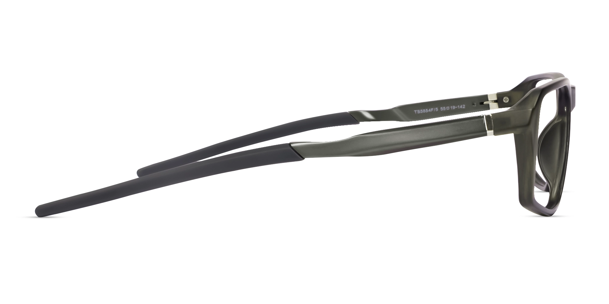 Black & Grey Rectangular Full-Rim Sports Glasses-4