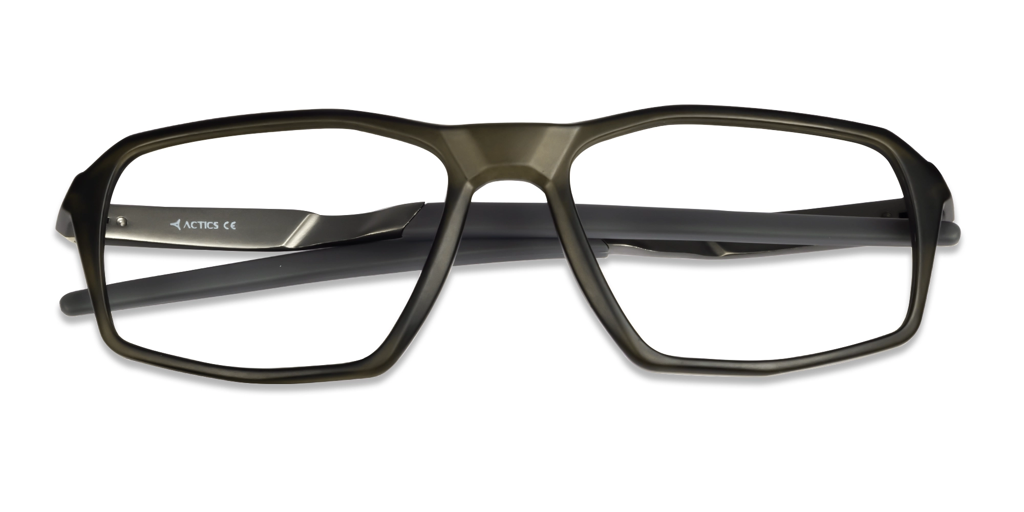 Black & Grey Rectangular Full-Rim Sports Glasses-6