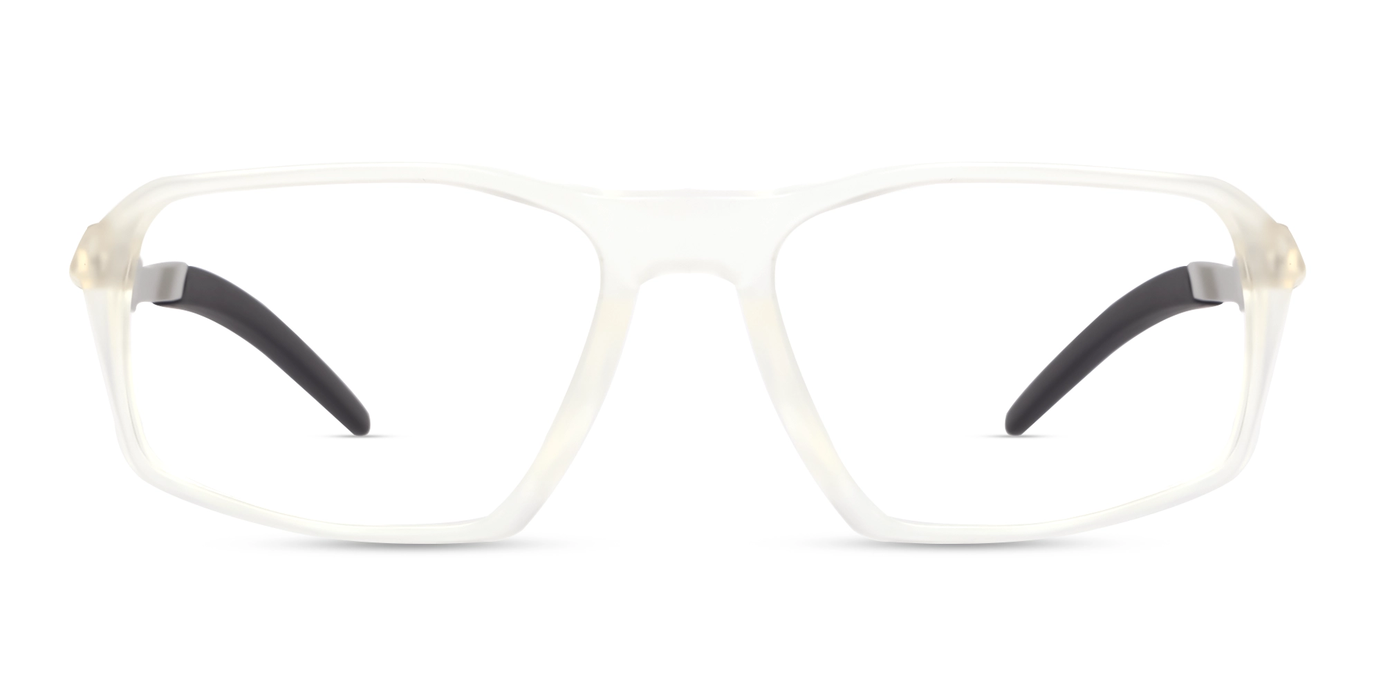 Dove White Rectangular Full-Rim Sports Glasses-1