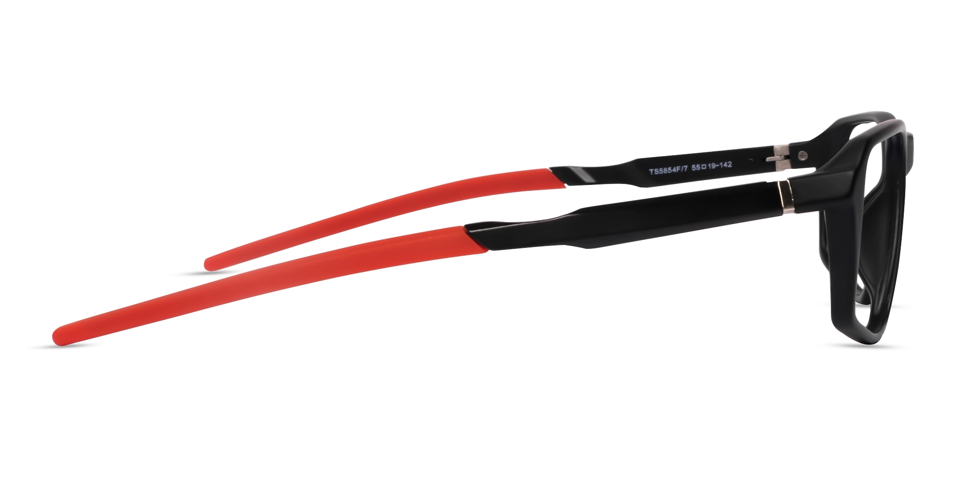 Black & Red Rectangular Full-Rim Sports Glasses-4