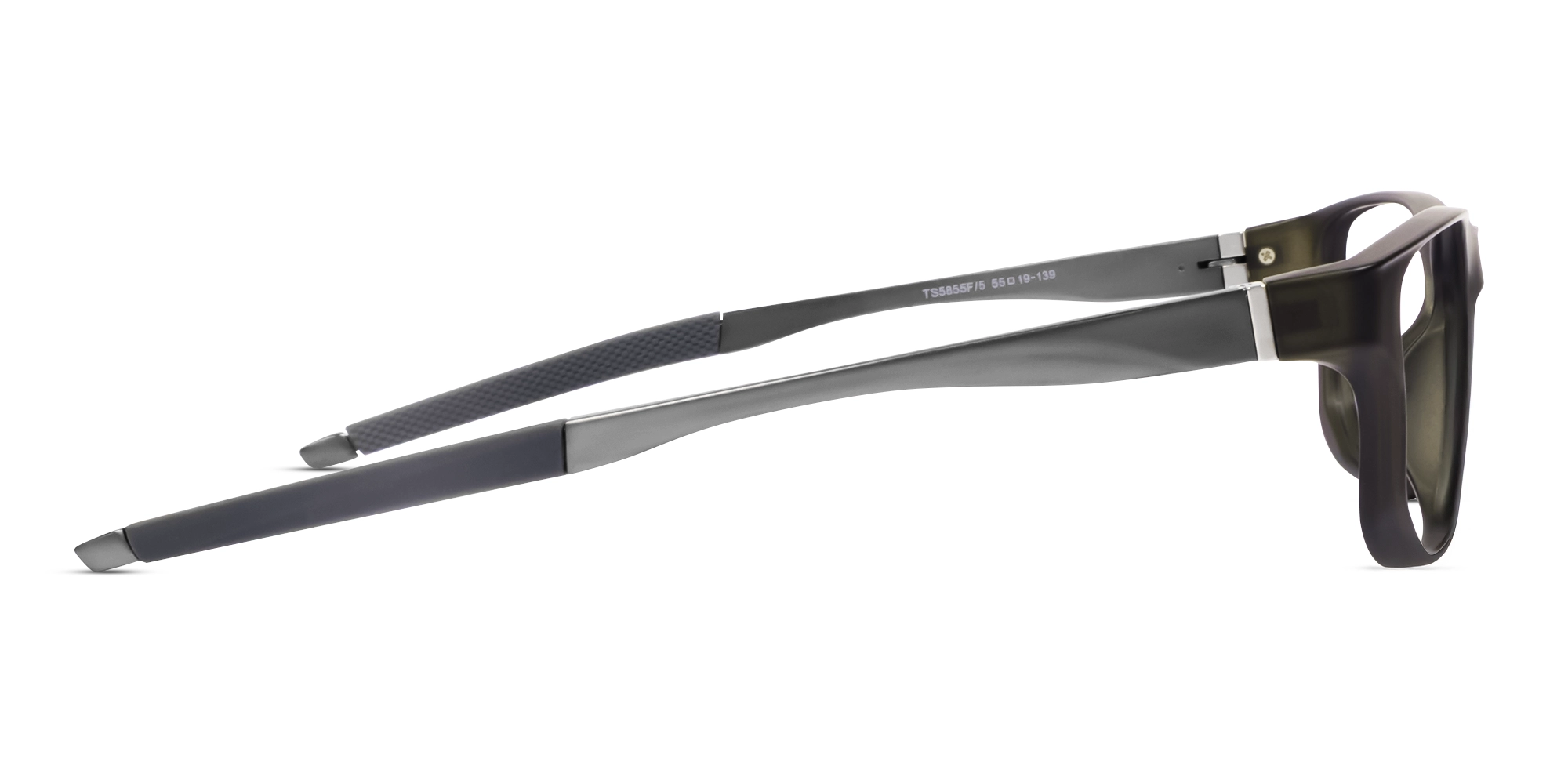 Matte Black Athletic Rectangular Glasses-3