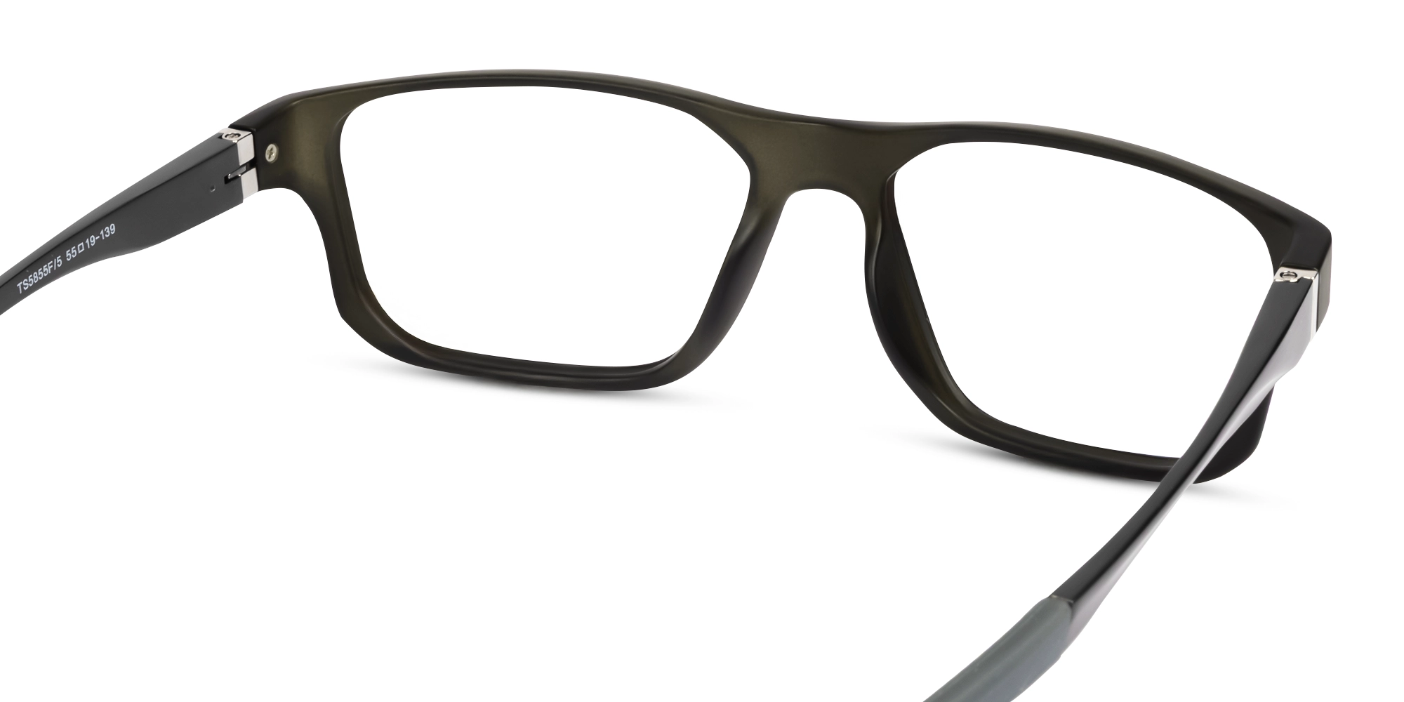 Matte Black Athletic Rectangular Glasses-4