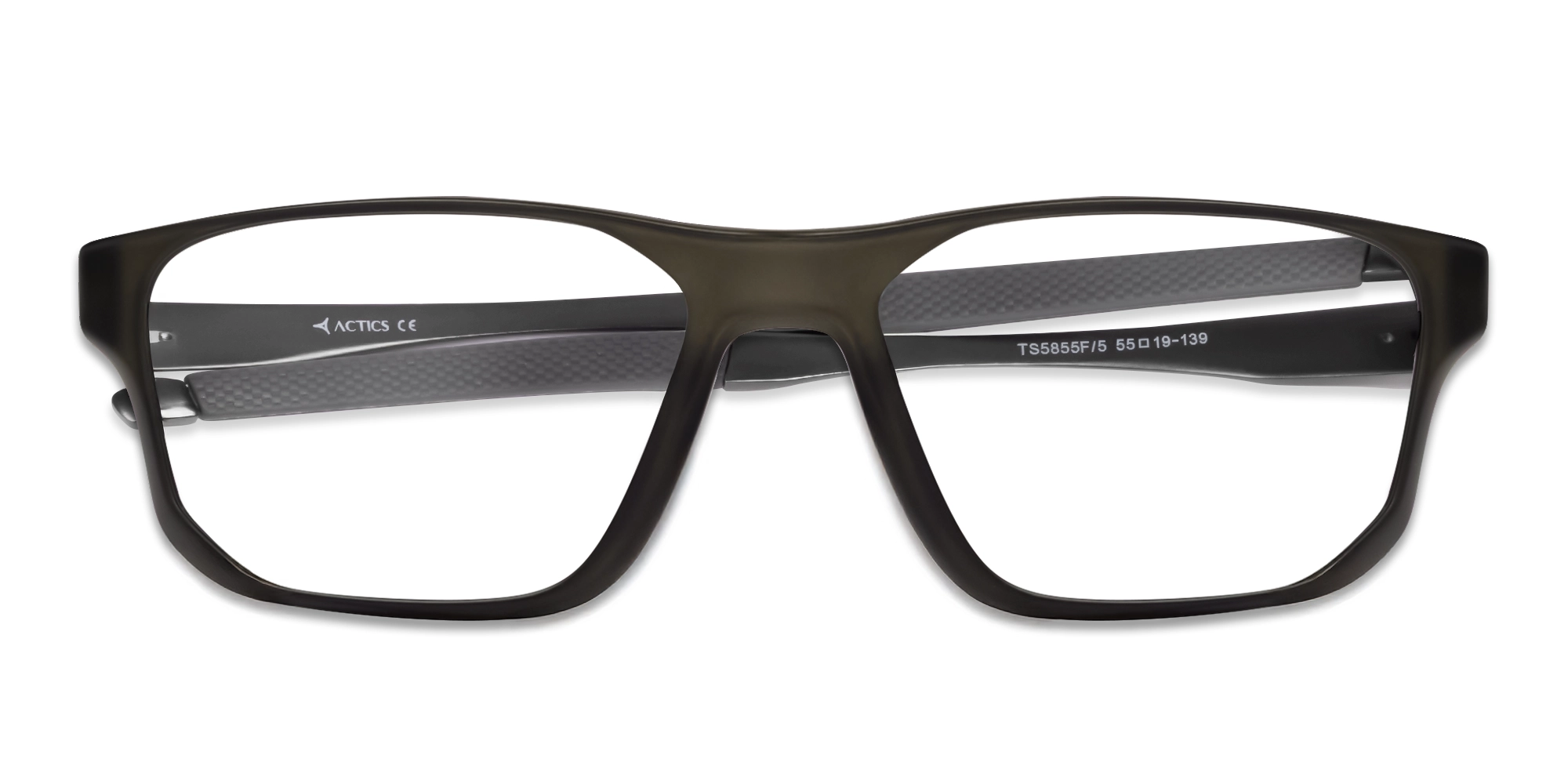 Matte Black Athletic Rectangular Glasses-5