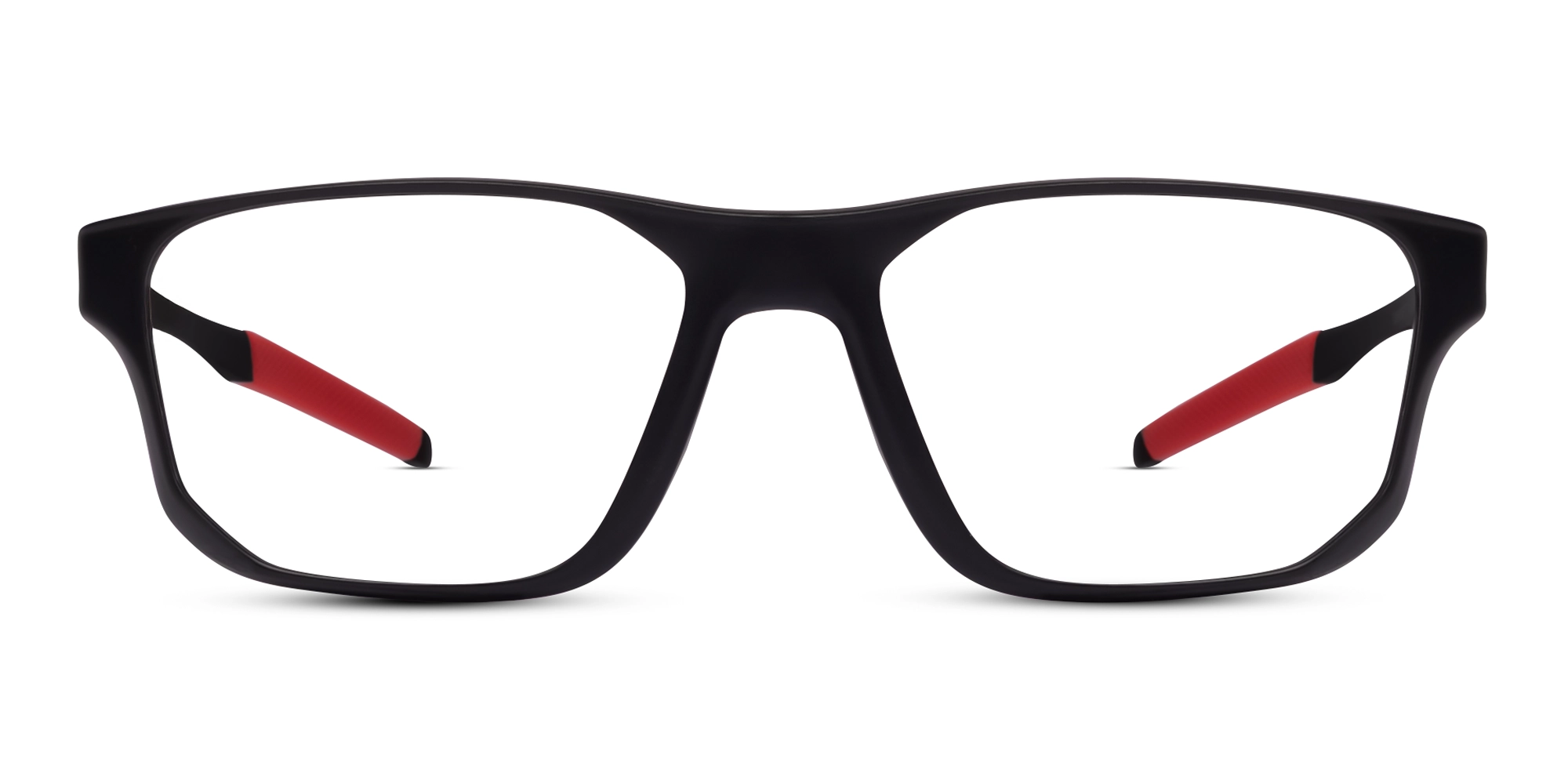 Black & Red Athletic Rectangular Glasses-1