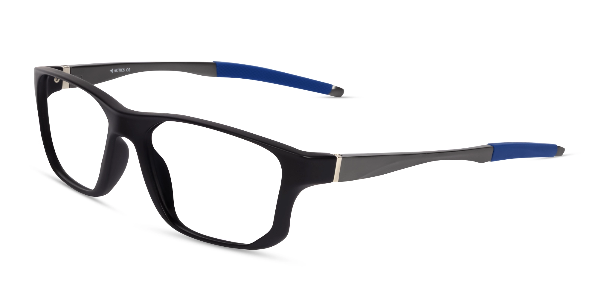 Black & Blue Athletic Rectangular Glasses-2