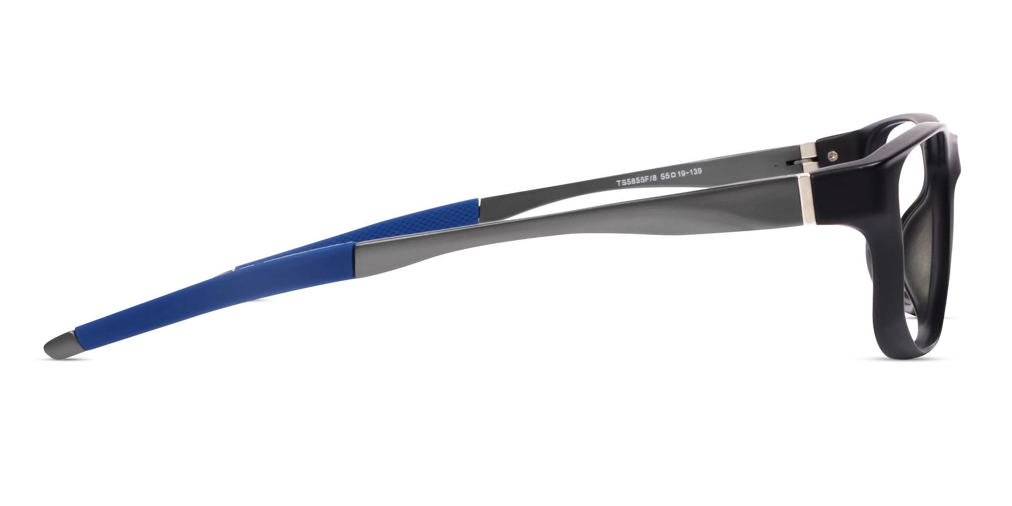 Black & Blue Athletic Rectangular Glasses-3