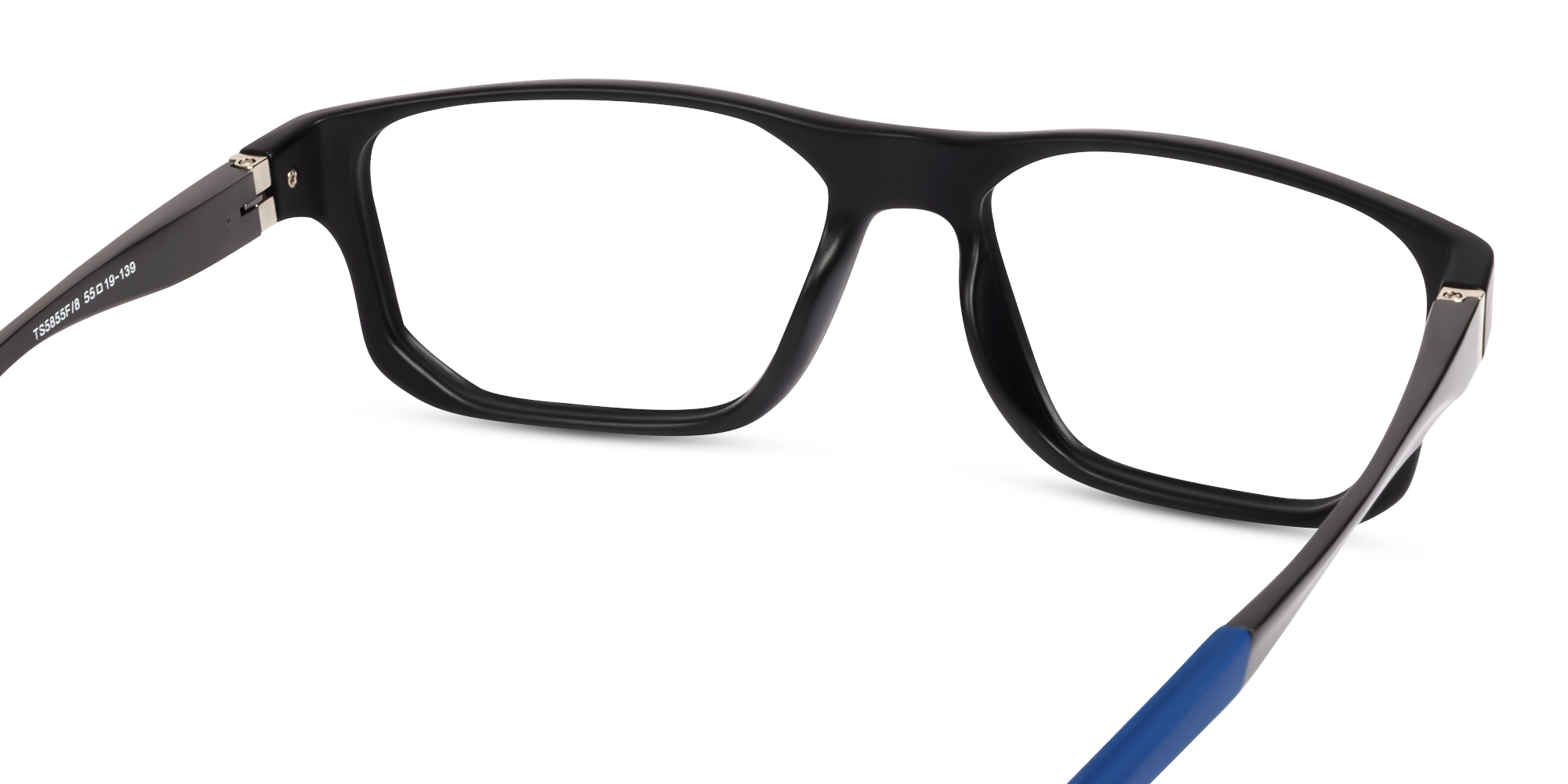 Black & Blue Athletic Rectangular Glasses-4