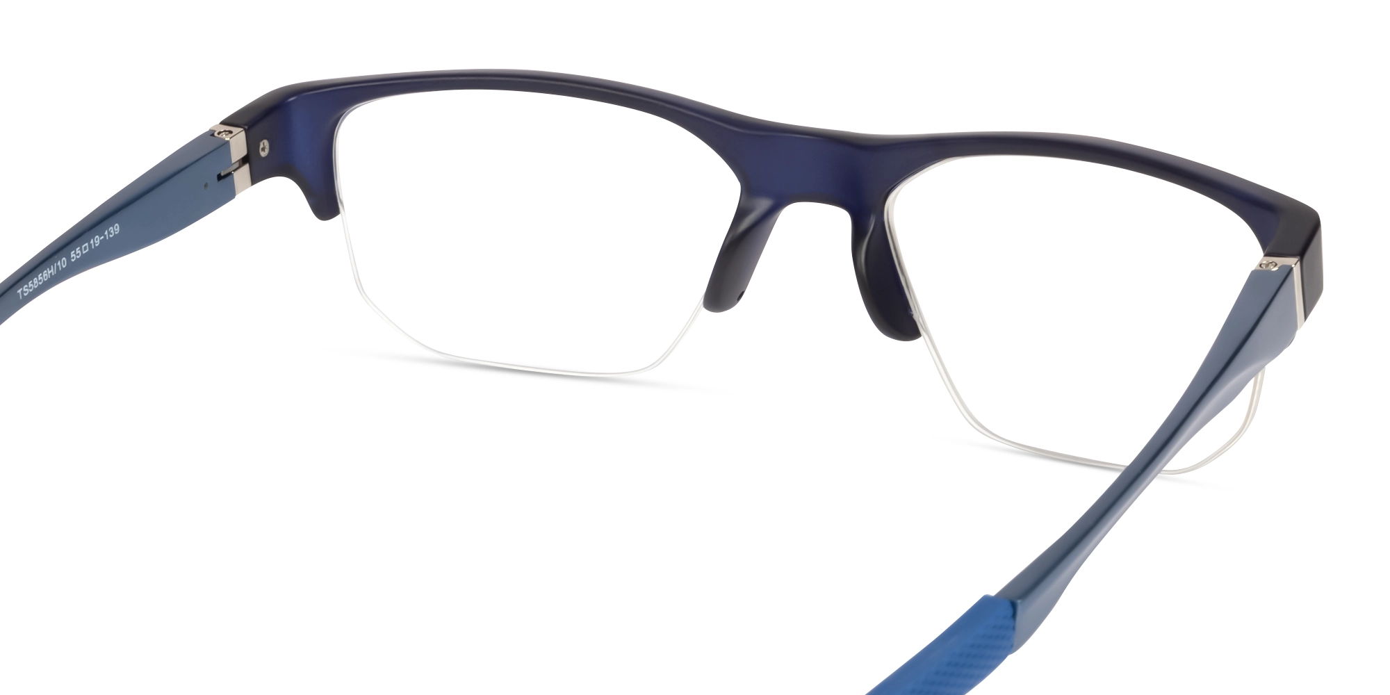Sports Black & Blue Half-Rim Glasses-4