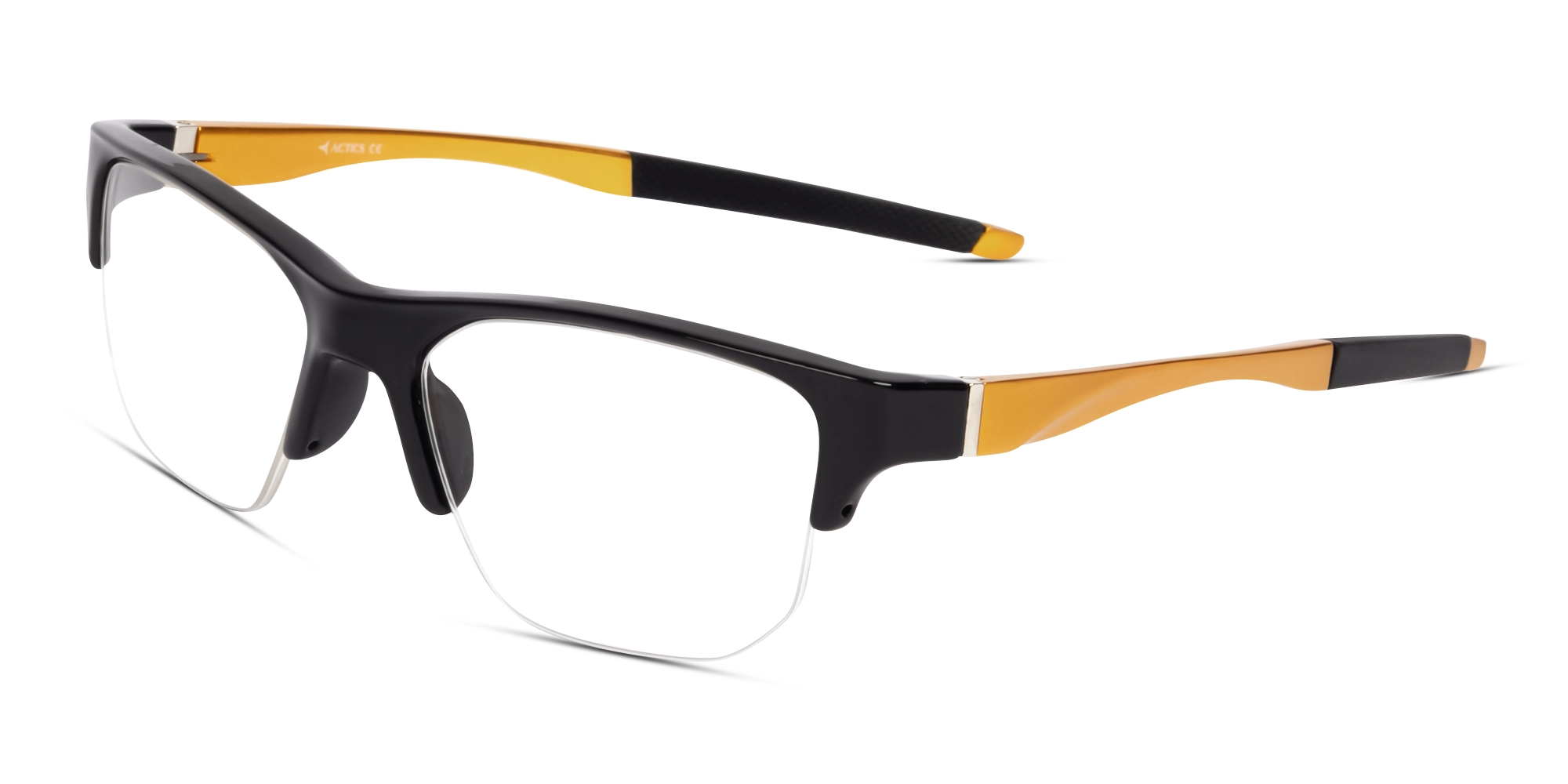 Sports Glossy Black Half-Rim Glasses-2