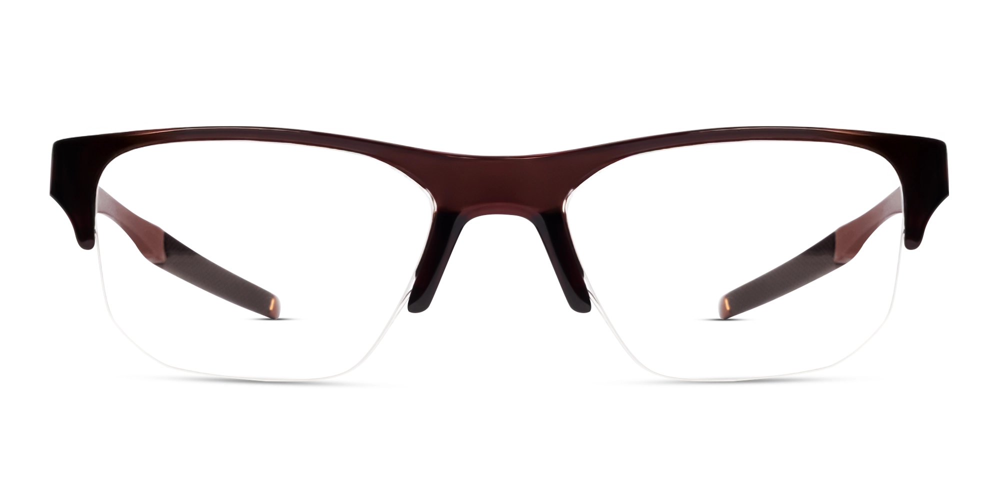 Sports Glossy Brown Half-Rim Glasses-1