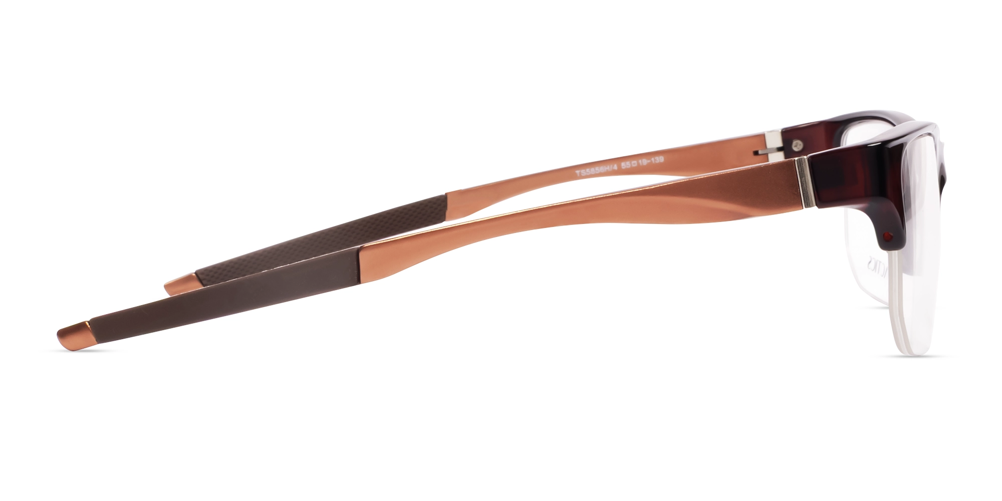 Sports Glossy Brown Half-Rim Glasses-3