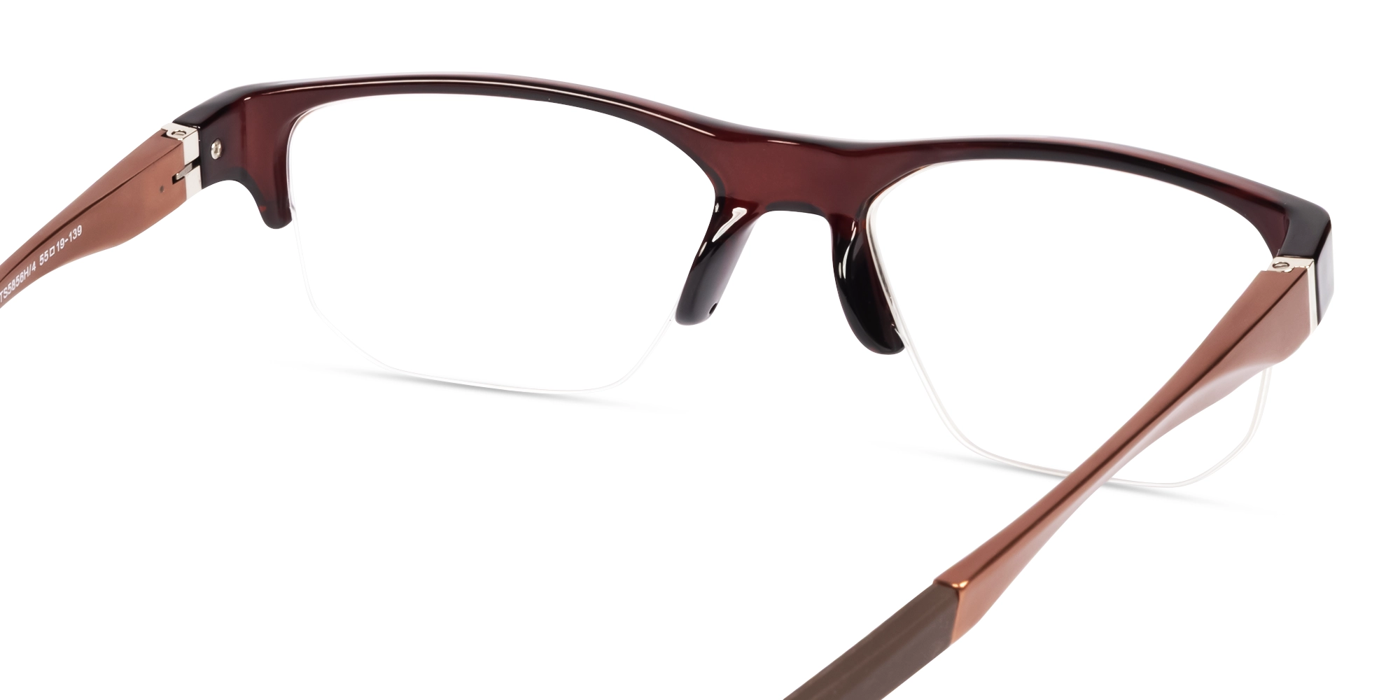 Sports Glossy Brown Half-Rim Glasses-4