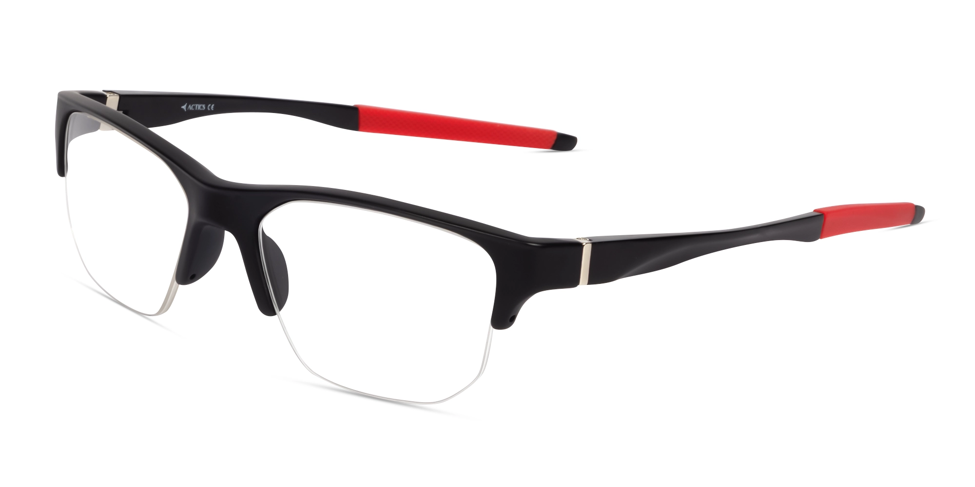 Sports Black & Red Half-Rim Glasses-2