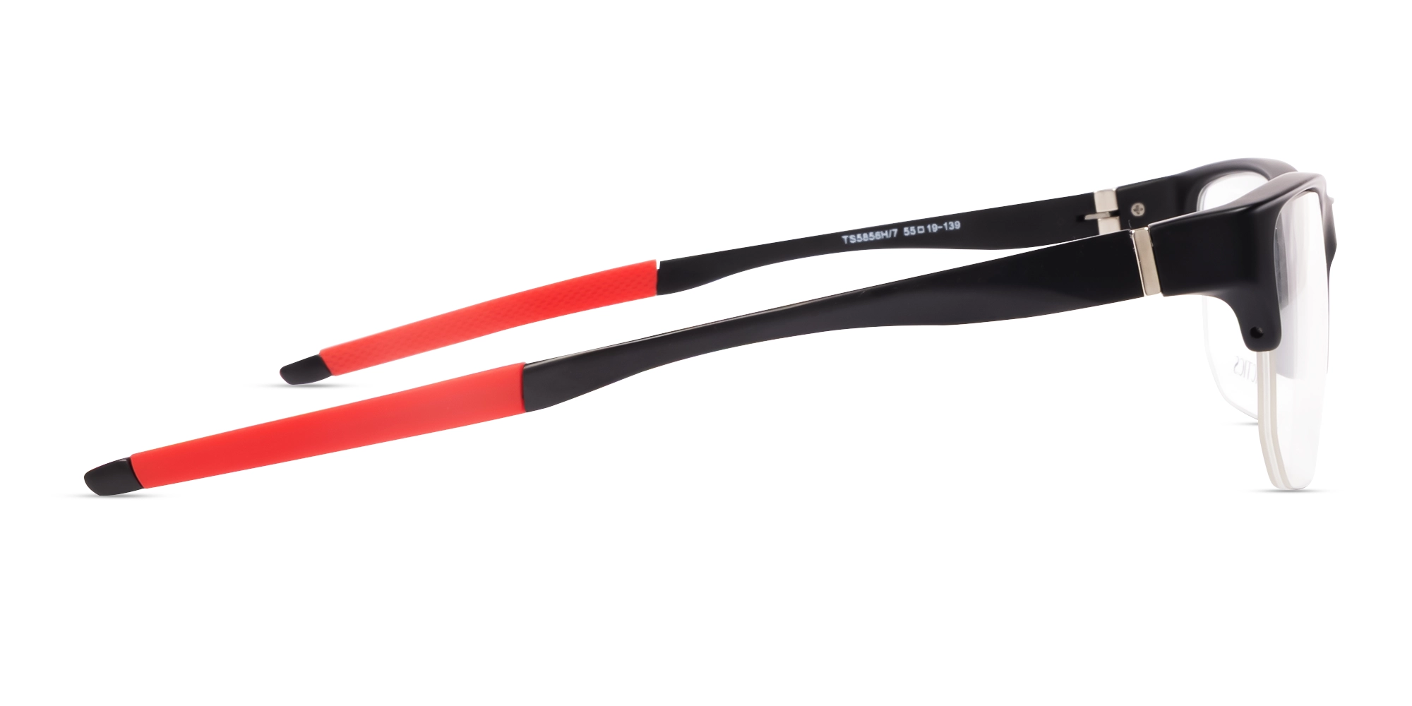 Sports Black & Red Half-Rim Glasses-3