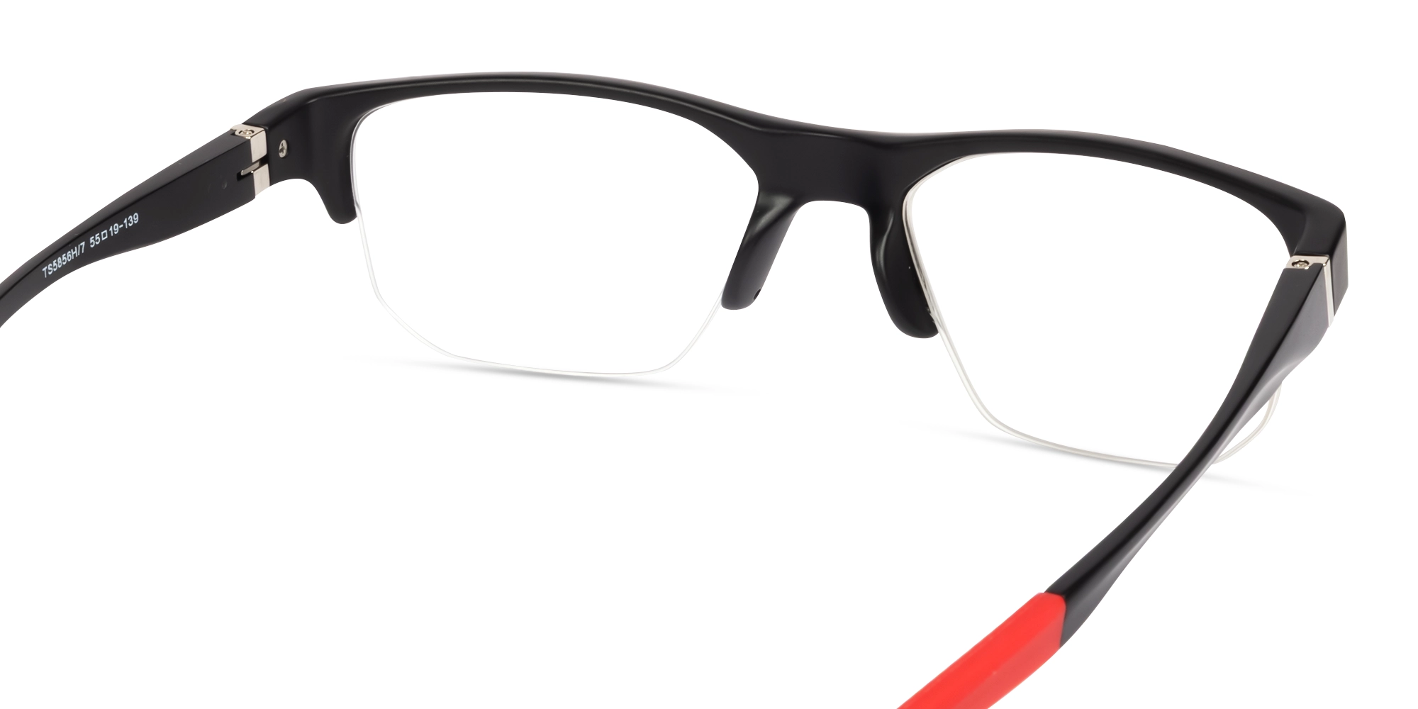Sports Black & Red Half-Rim Glasses-4
