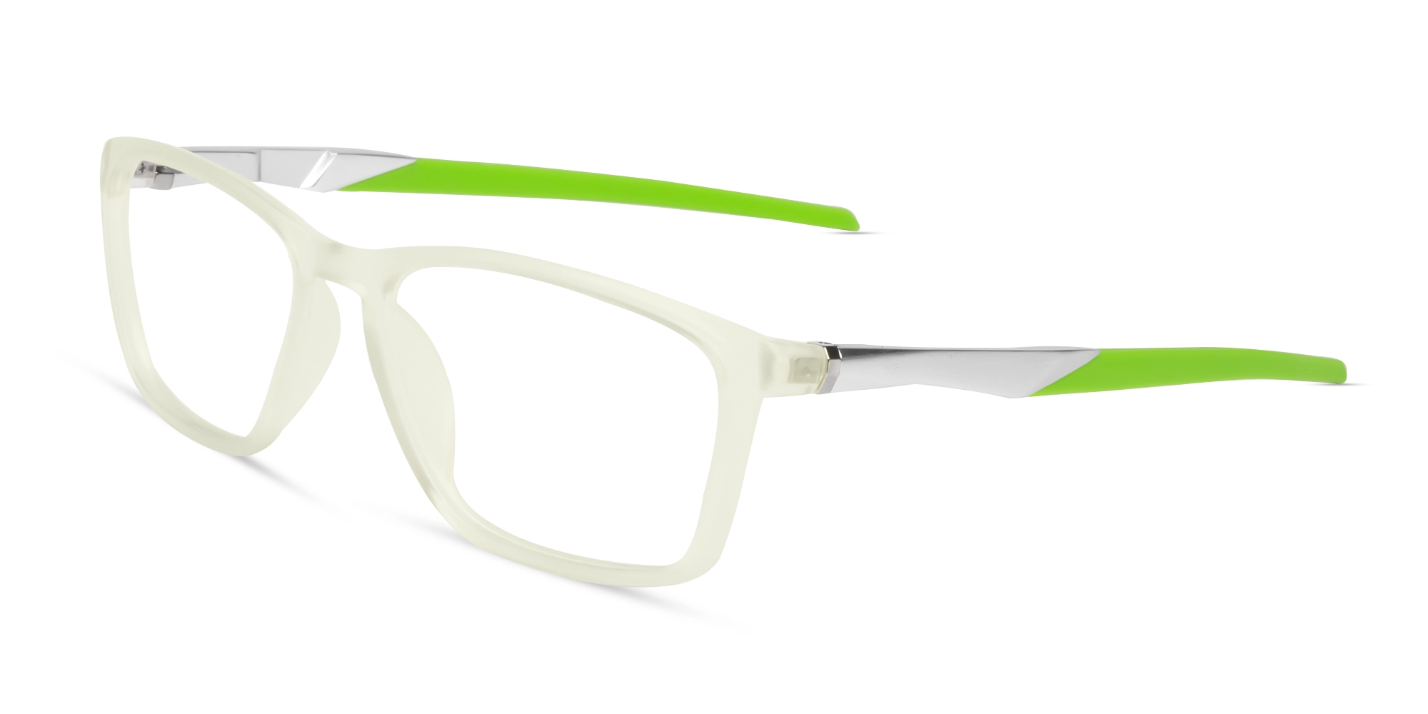 Dove White & Neon Rectangular Sports Glasses-3