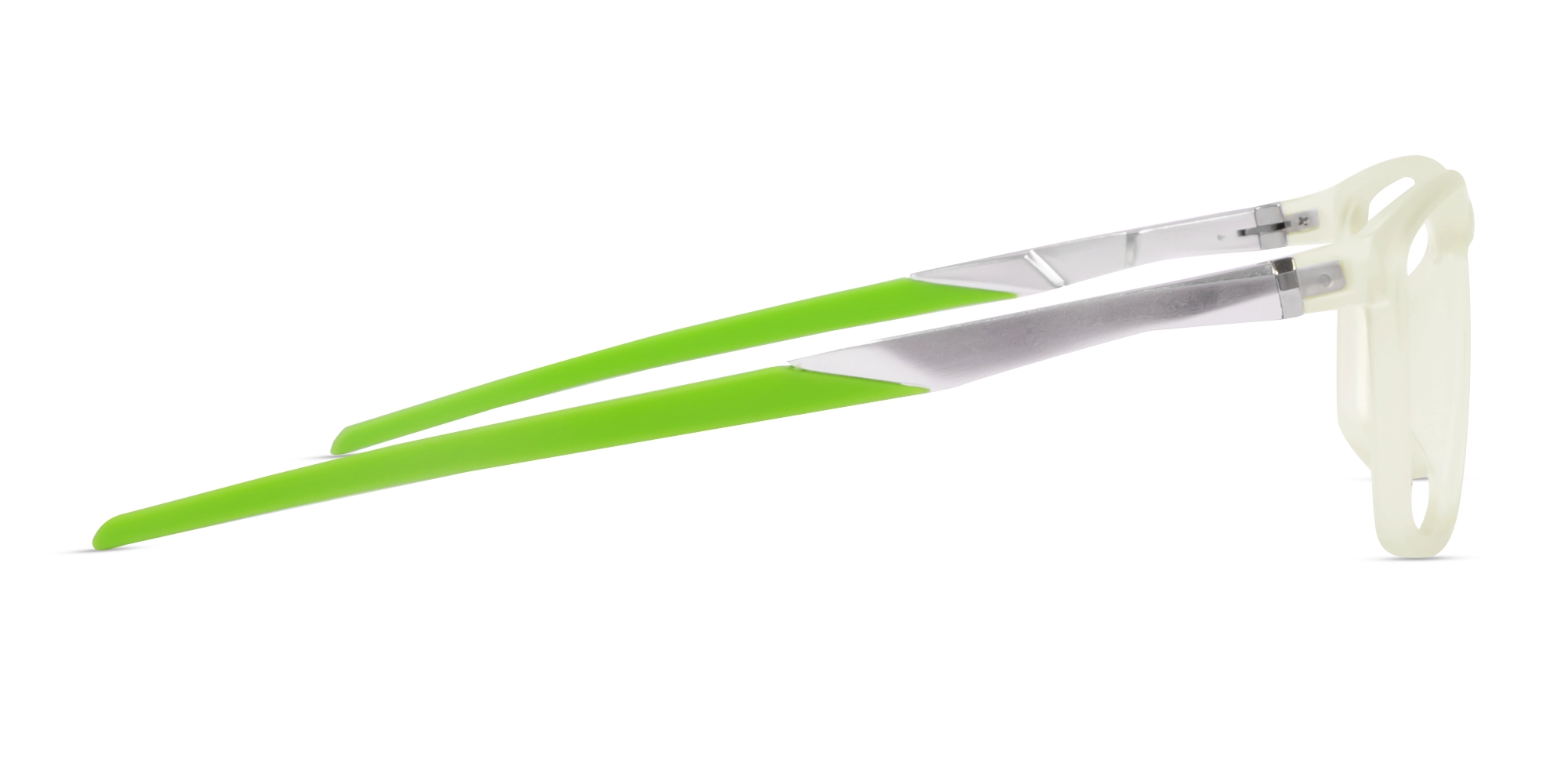 Dove White & Neon Rectangular Sports Glasses-4