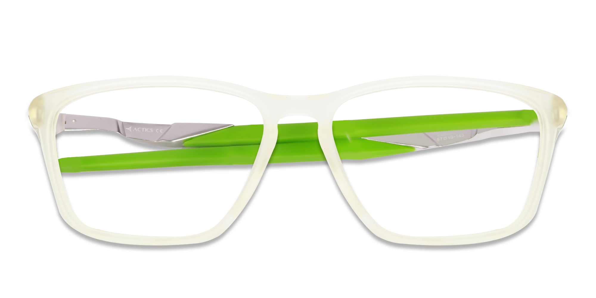 Dove White & Neon Rectangular Sports Glasses-6