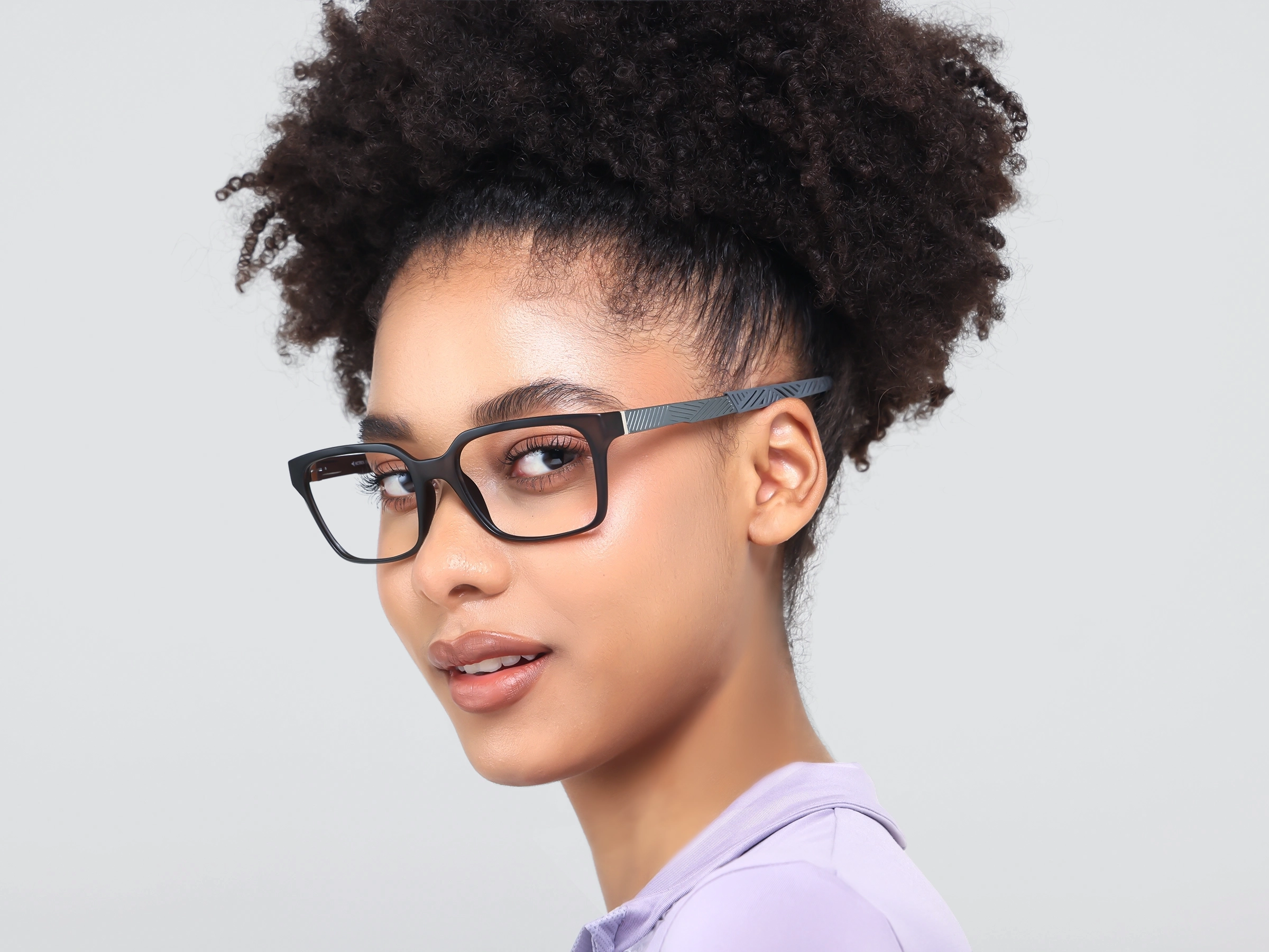 Large Black & Grey Sports Square Glasses-13