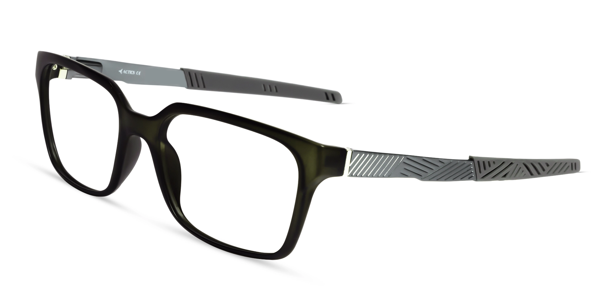 Large Black & Grey Sports Square Glasses-3