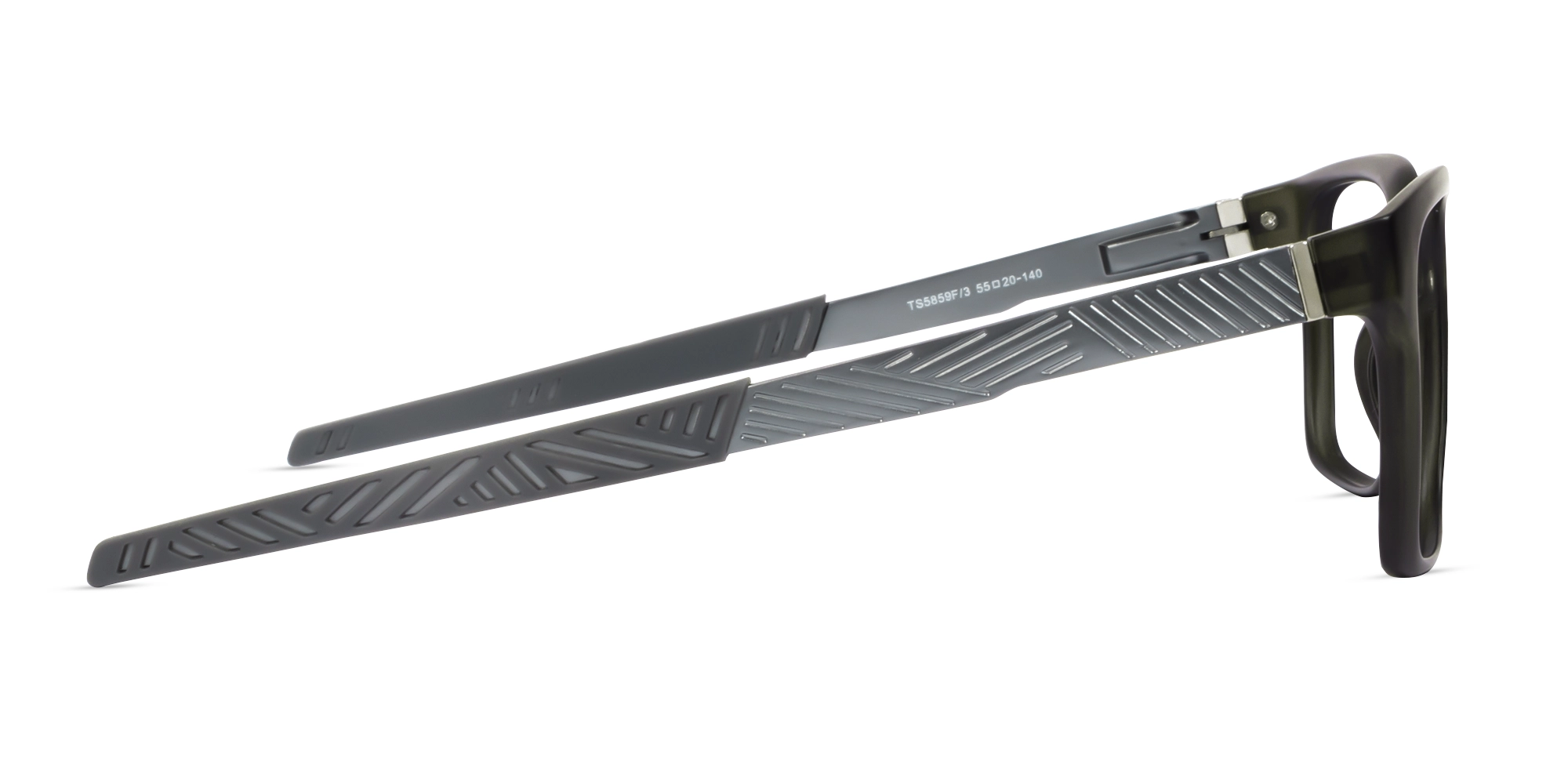 Large Black & Grey Sports Square Glasses-4