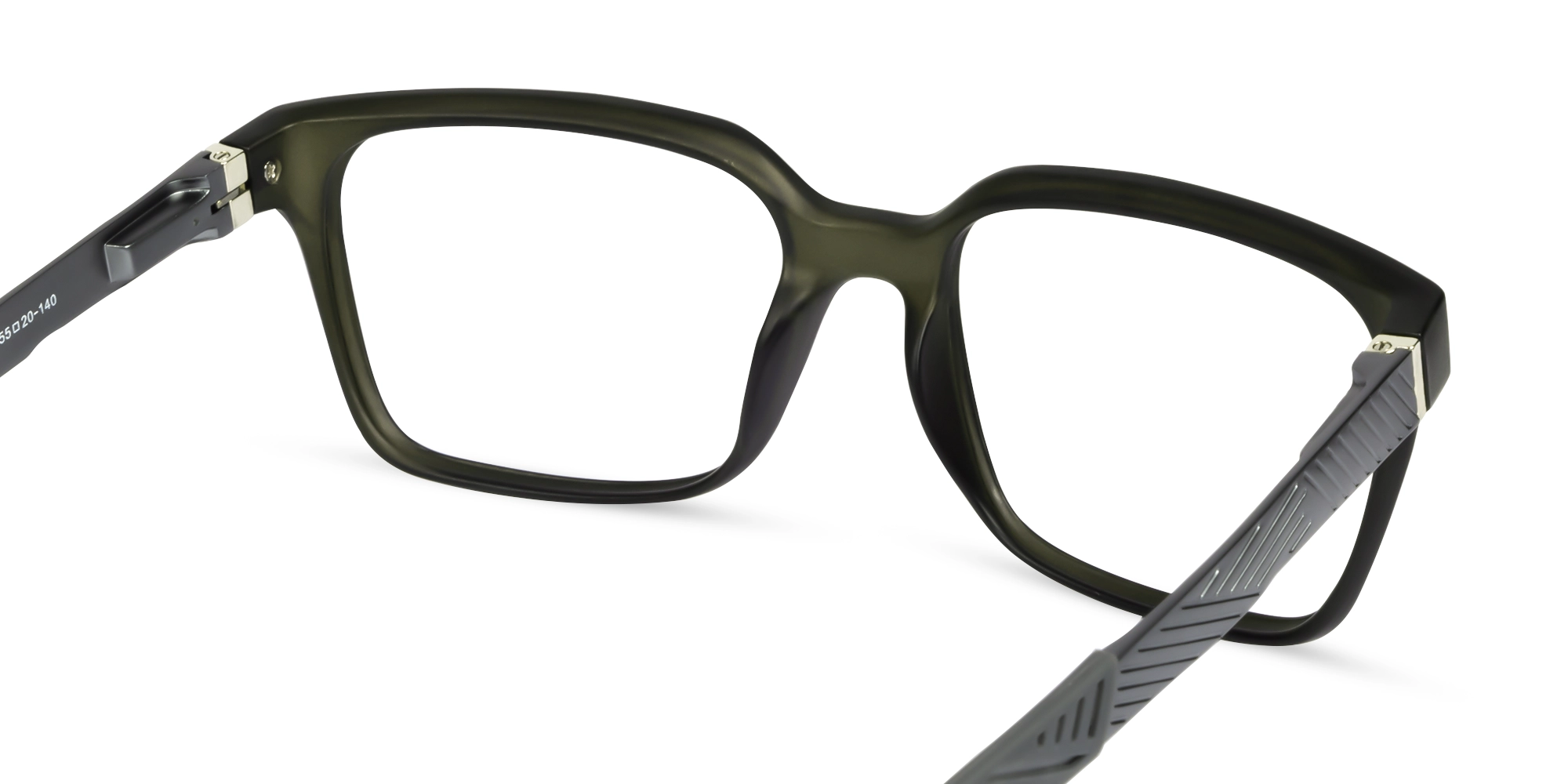 Large Black & Grey Sports Square Glasses-5